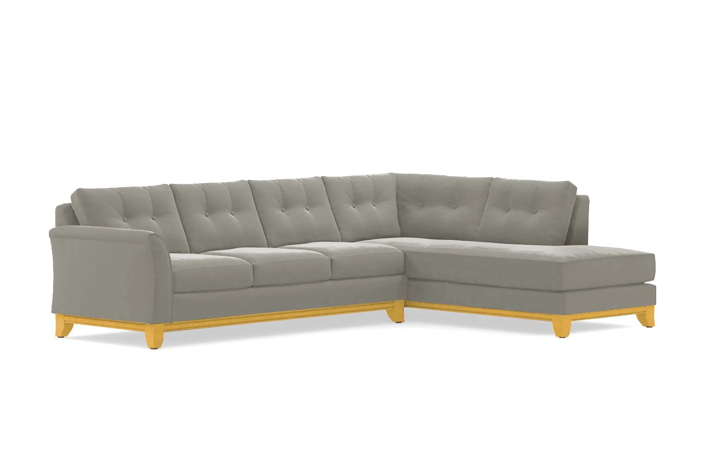 Marco 2pc Sleeper Sectional :: Leg Finish: Natural / Configuration: RAF - Chaise on the Right / Sleeper Option: Memory Foam Mattress