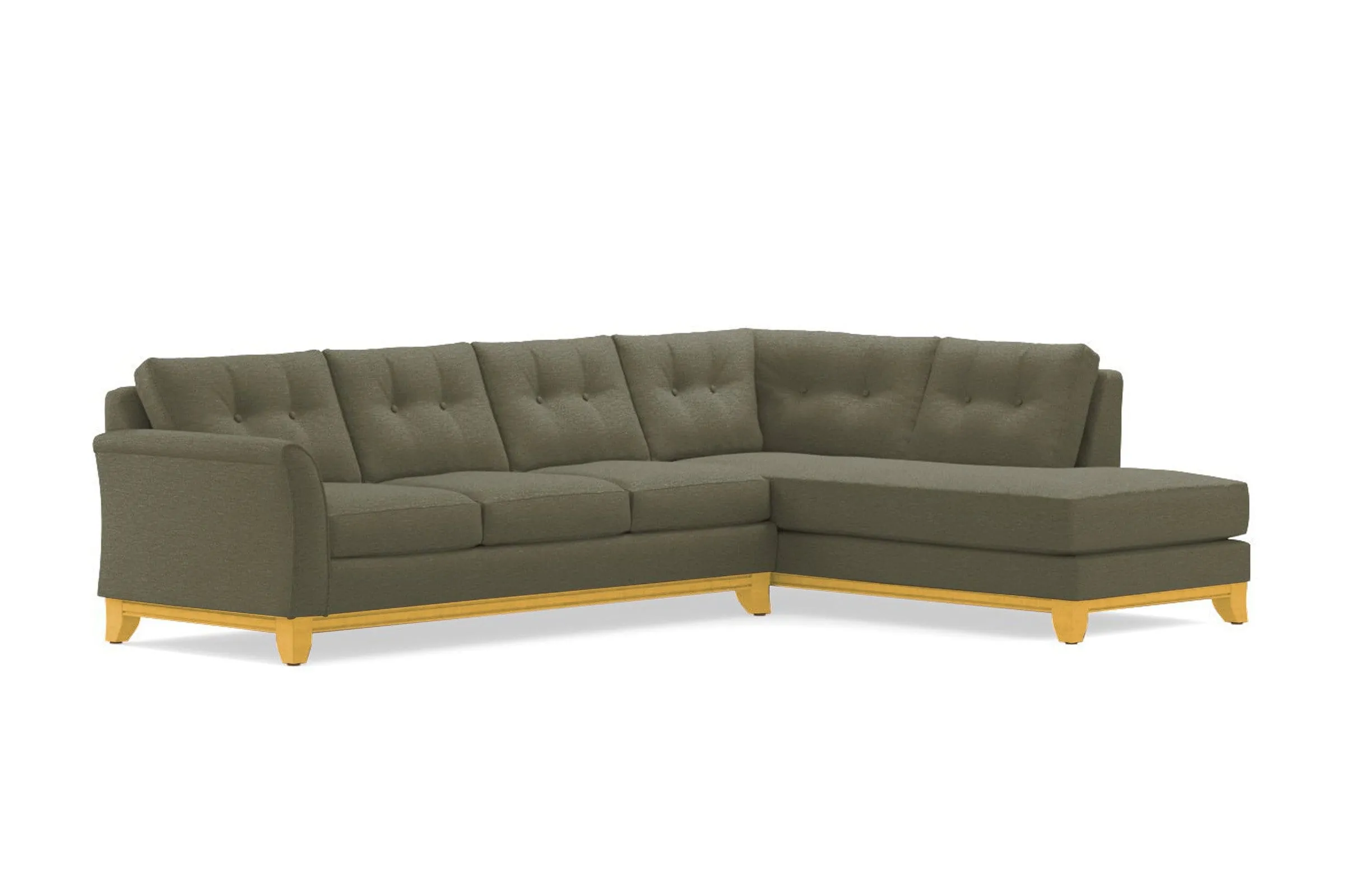 Marco 2pc Sleeper Sectional :: Leg Finish: Natural / Configuration: RAF - Chaise on the Right / Sleeper Option: Memory Foam Mattress