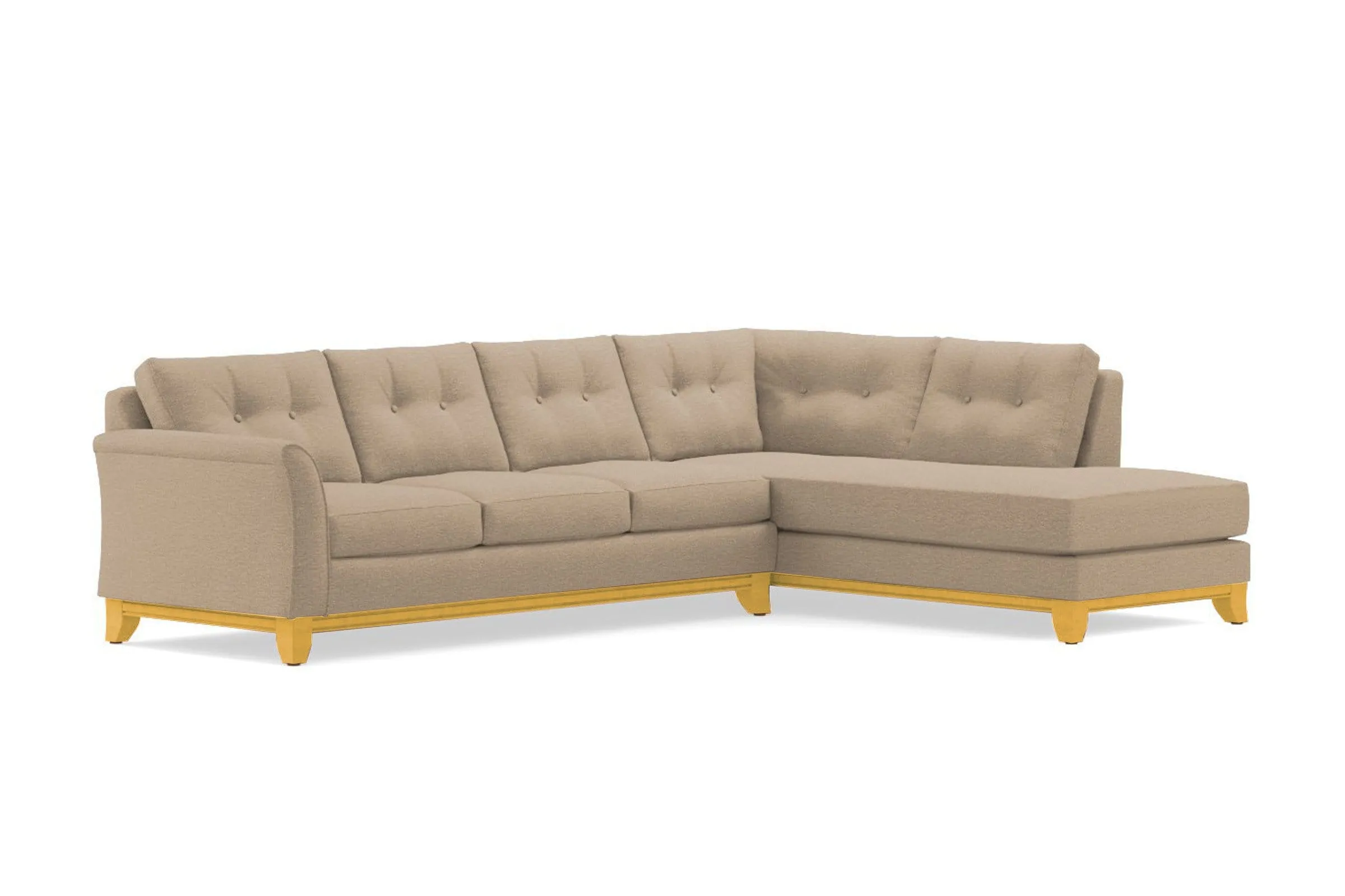 Marco 2pc Sleeper Sectional :: Leg Finish: Natural / Configuration: RAF - Chaise on the Right / Sleeper Option: Memory Foam Mattress