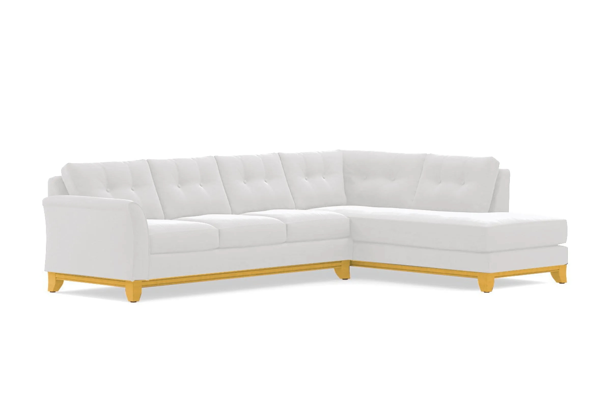 Marco 2pc Sleeper Sectional :: Leg Finish: Natural / Configuration: RAF - Chaise on the Right / Sleeper Option: Memory Foam Mattress