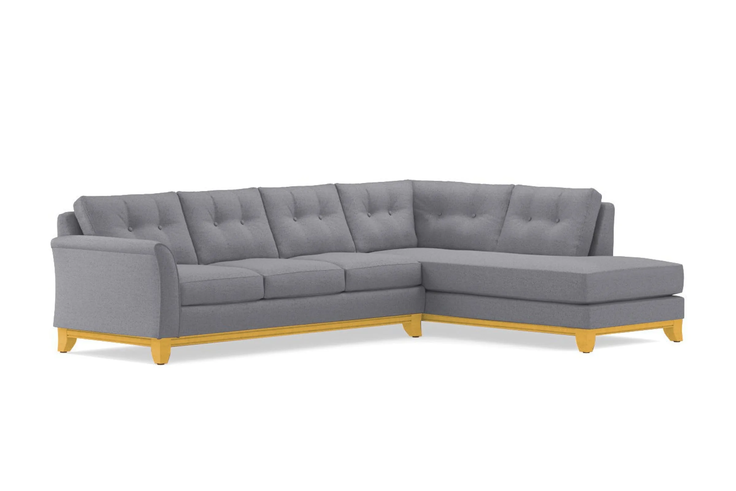 Marco 2pc Sleeper Sectional :: Leg Finish: Natural / Configuration: RAF - Chaise on the Right / Sleeper Option: Memory Foam Mattress
