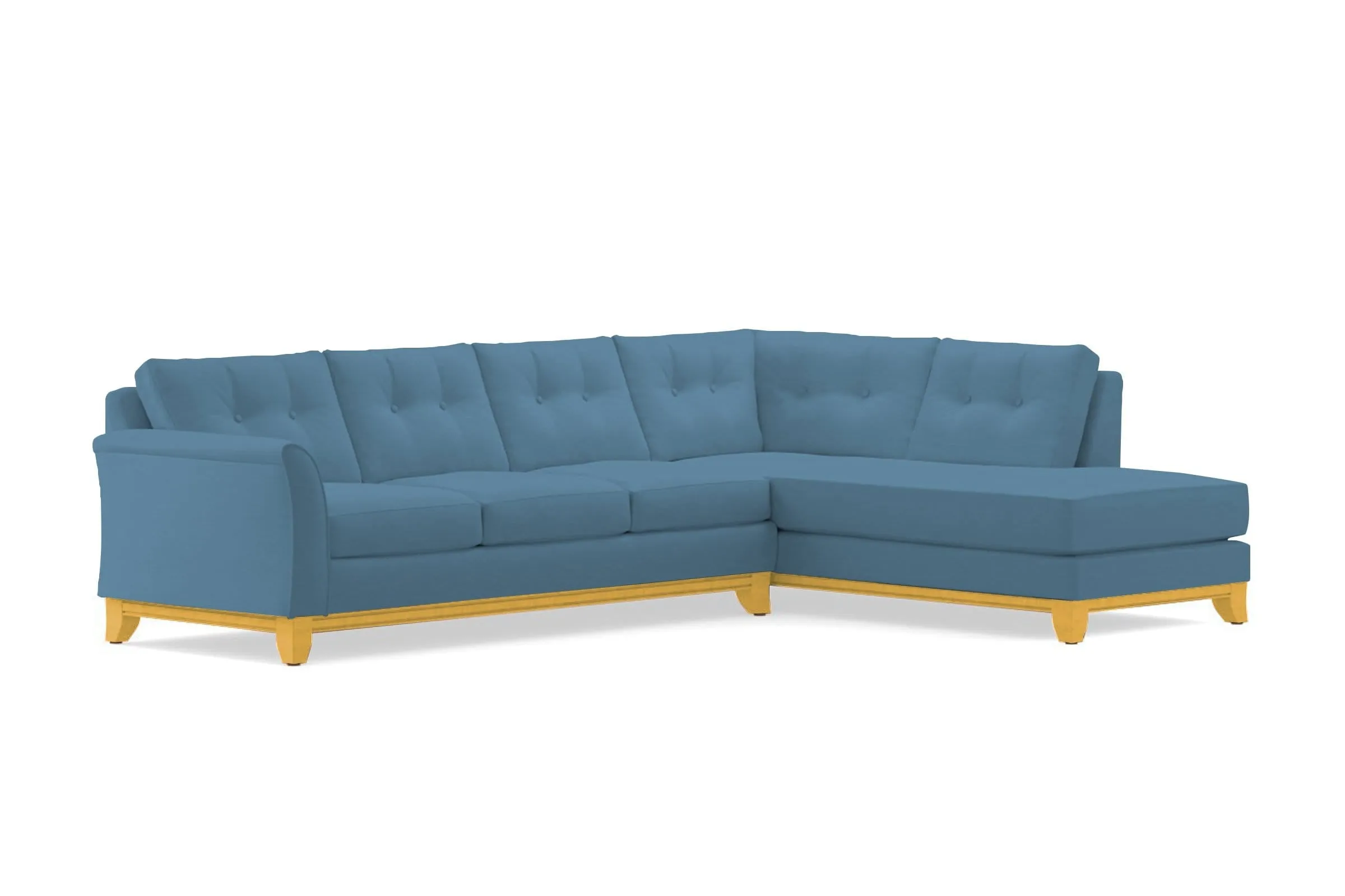 Marco 2pc Sleeper Sectional :: Leg Finish: Natural / Configuration: RAF - Chaise on the Right / Sleeper Option: Memory Foam Mattress
