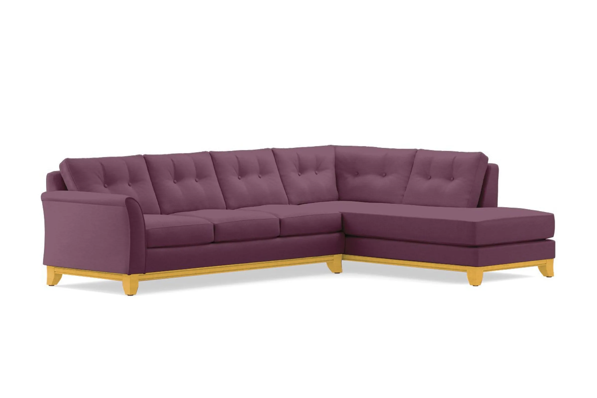 Marco 2pc Sleeper Sectional :: Leg Finish: Natural / Configuration: RAF - Chaise on the Right / Sleeper Option: Memory Foam Mattress