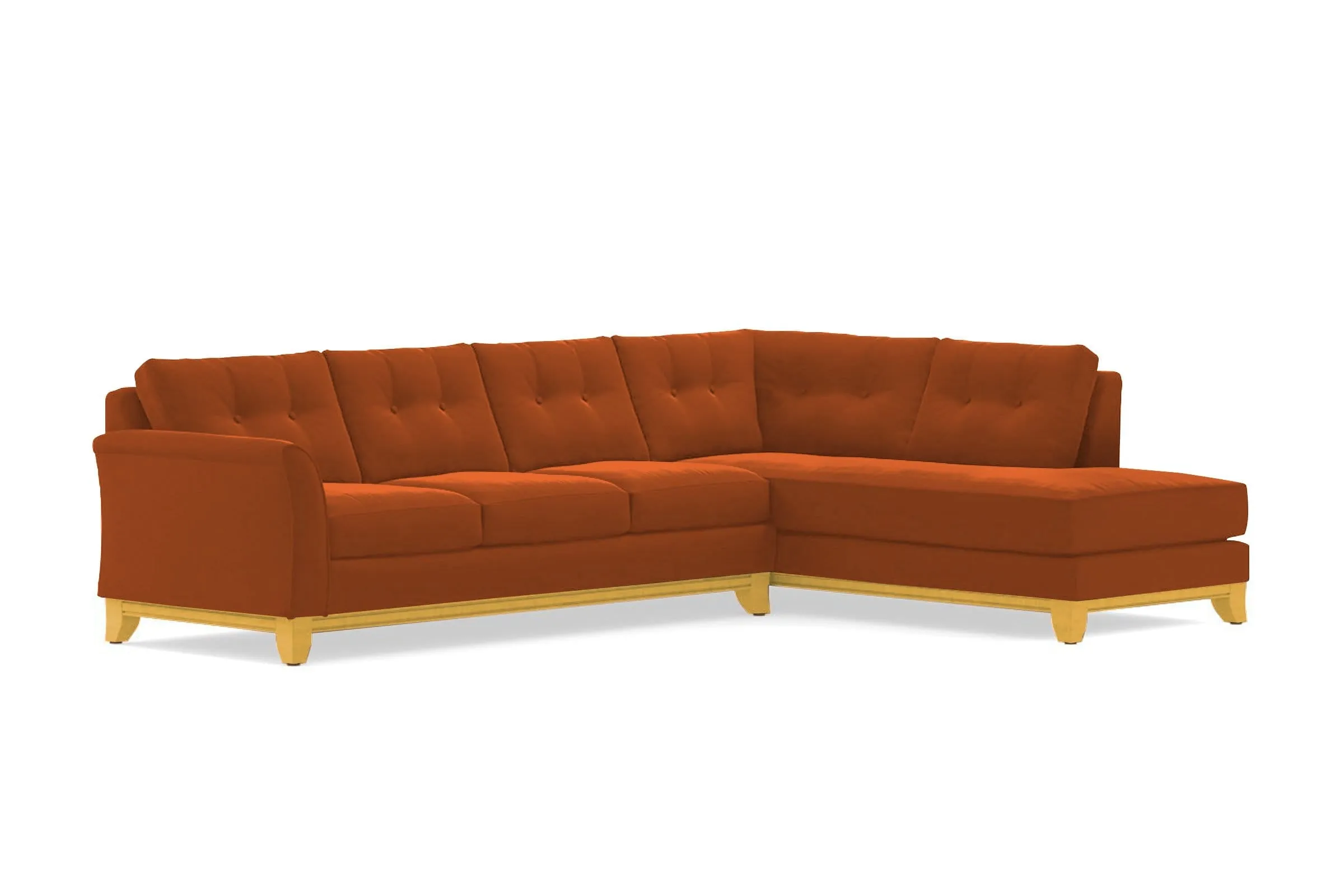 Marco 2pc Sleeper Sectional :: Leg Finish: Natural / Configuration: RAF - Chaise on the Right / Sleeper Option: Memory Foam Mattress