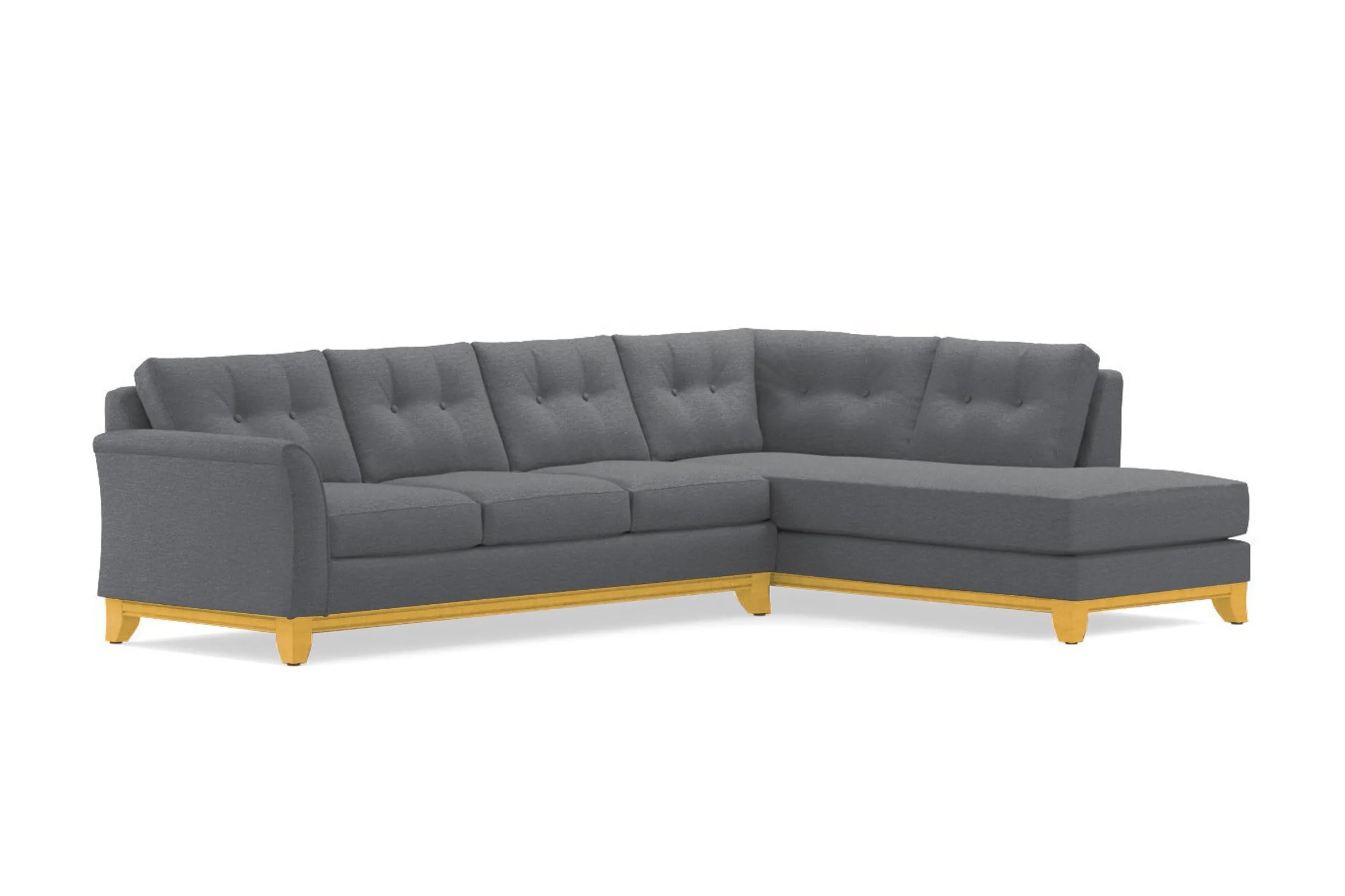 Marco 2pc Sleeper Sectional :: Leg Finish: Natural / Configuration: RAF - Chaise on the Right / Sleeper Option: Memory Foam Mattress