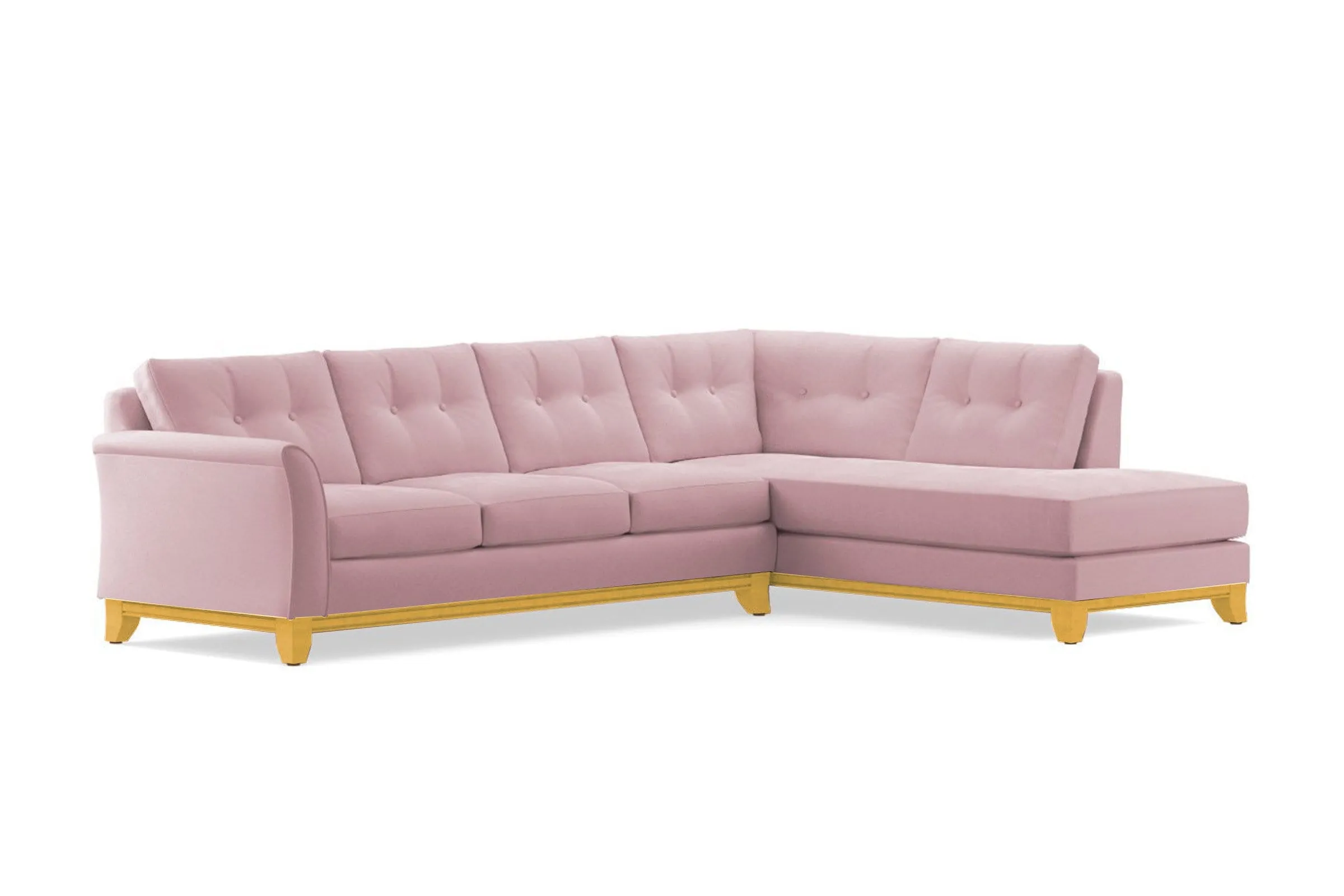 Marco 2pc Sleeper Sectional :: Leg Finish: Natural / Configuration: RAF - Chaise on the Right / Sleeper Option: Memory Foam Mattress