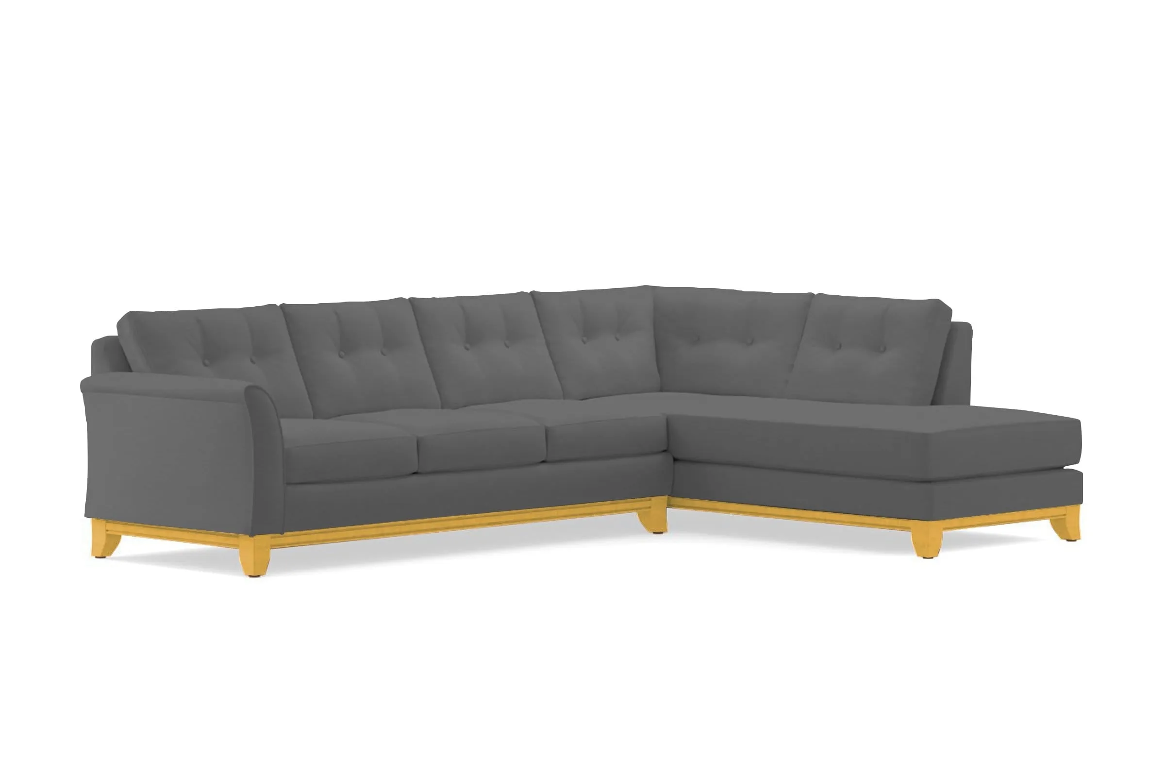 Marco 2pc Sleeper Sectional :: Leg Finish: Natural / Configuration: RAF - Chaise on the Right / Sleeper Option: Memory Foam Mattress