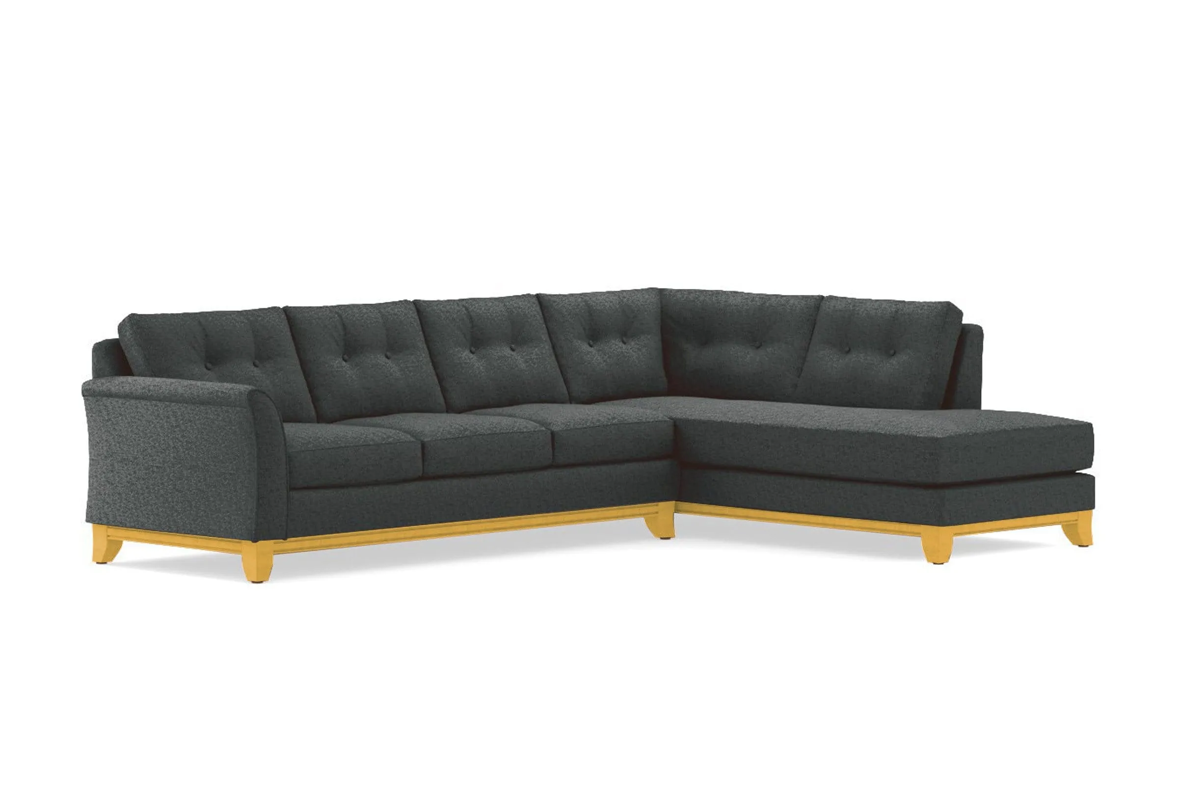 Marco 2pc Sleeper Sectional :: Leg Finish: Natural / Configuration: RAF - Chaise on the Right / Sleeper Option: Memory Foam Mattress