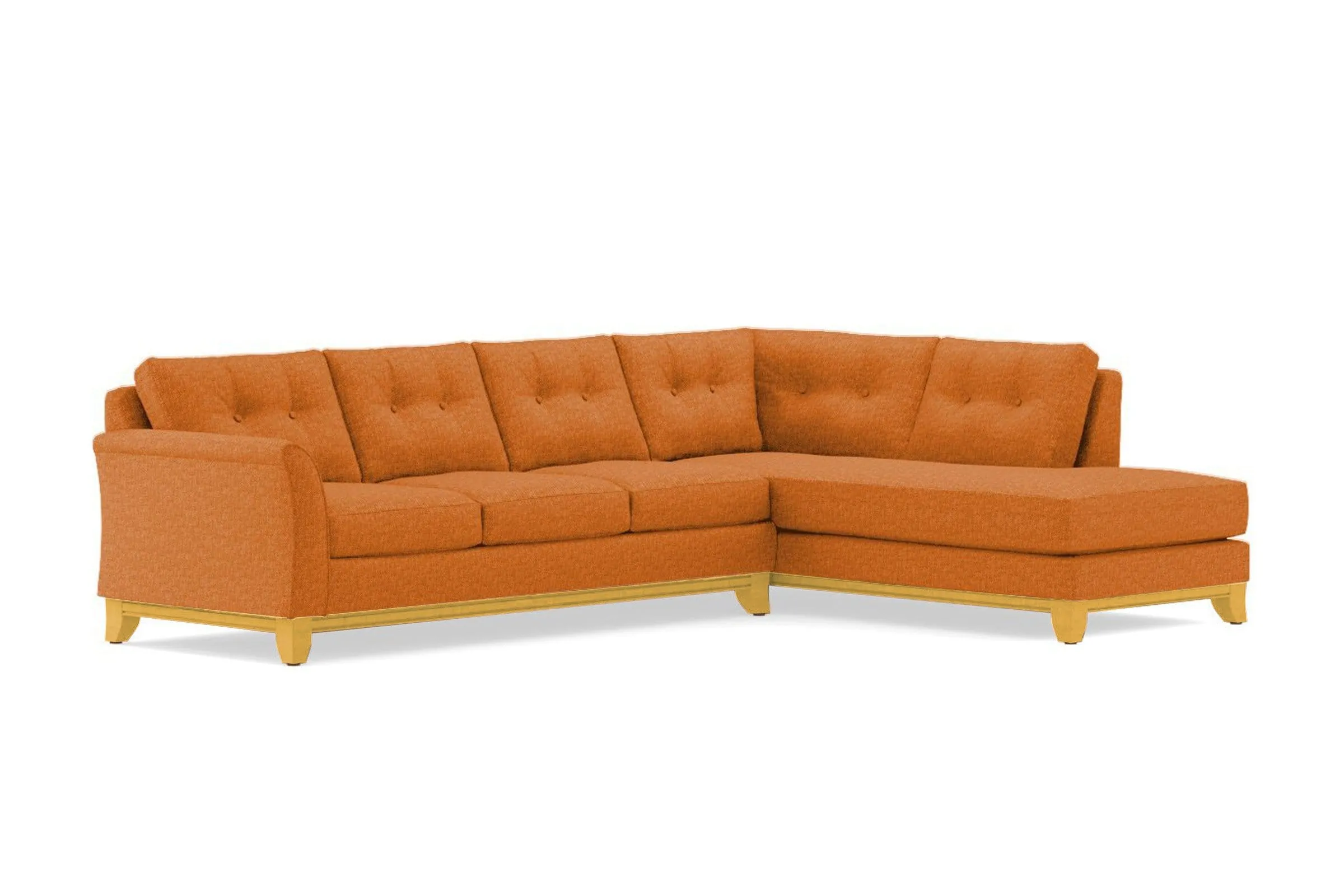 Marco 2pc Sleeper Sectional :: Leg Finish: Natural / Configuration: RAF - Chaise on the Right / Sleeper Option: Memory Foam Mattress