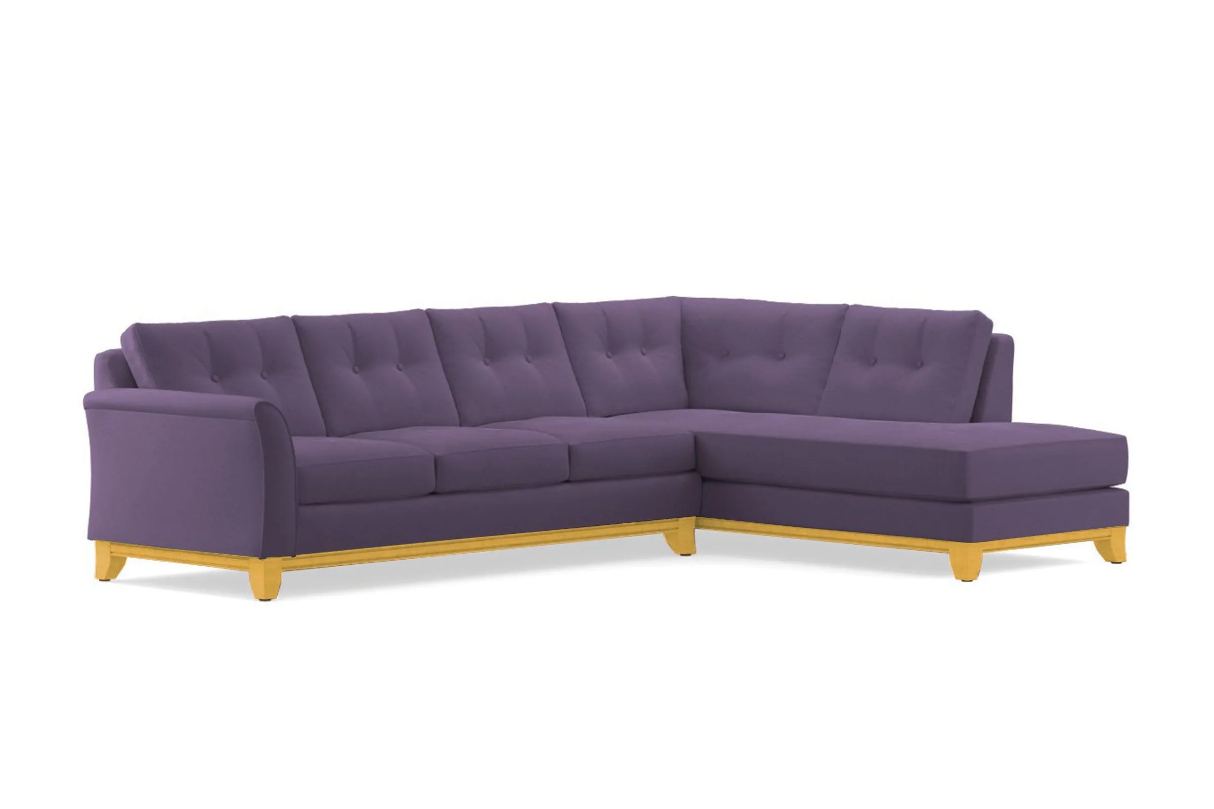 Marco 2pc Sleeper Sectional :: Leg Finish: Natural / Configuration: RAF - Chaise on the Right / Sleeper Option: Memory Foam Mattress