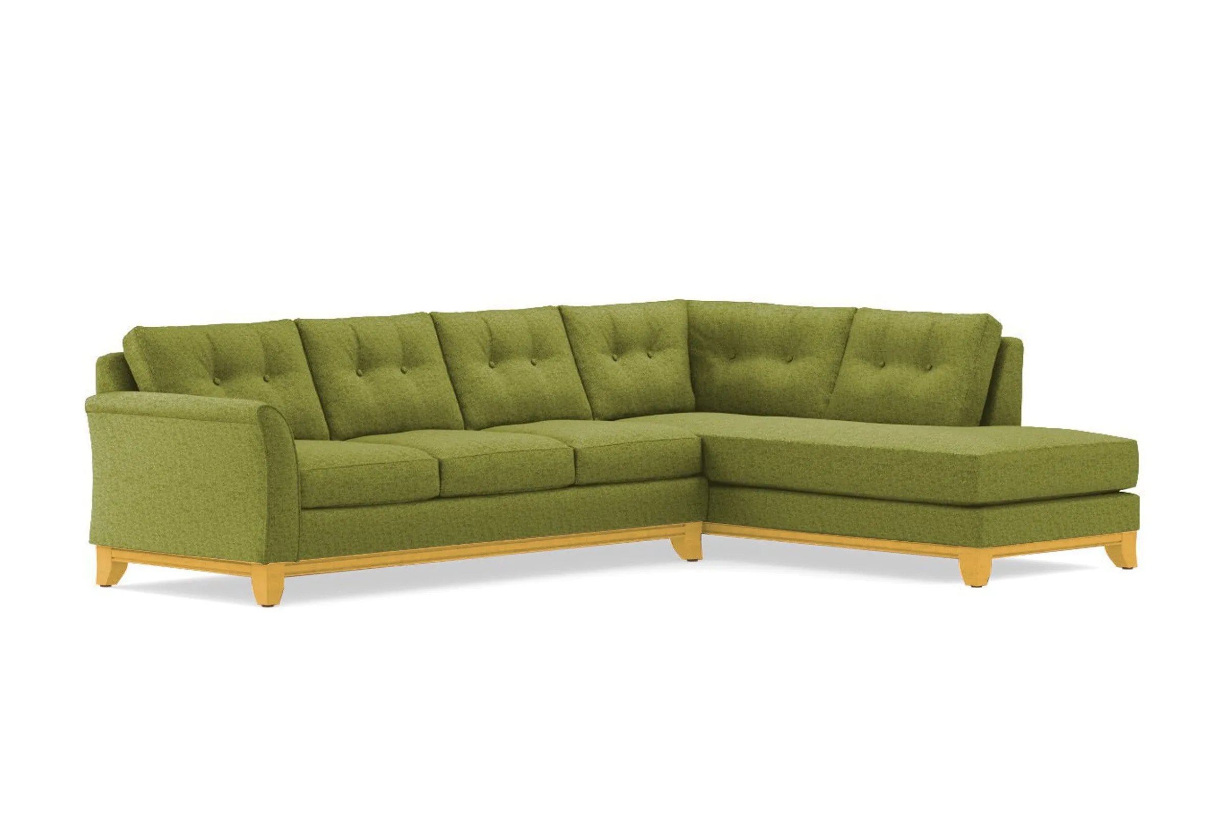 Marco 2pc Sleeper Sectional :: Leg Finish: Natural / Configuration: RAF - Chaise on the Right / Sleeper Option: Memory Foam Mattress