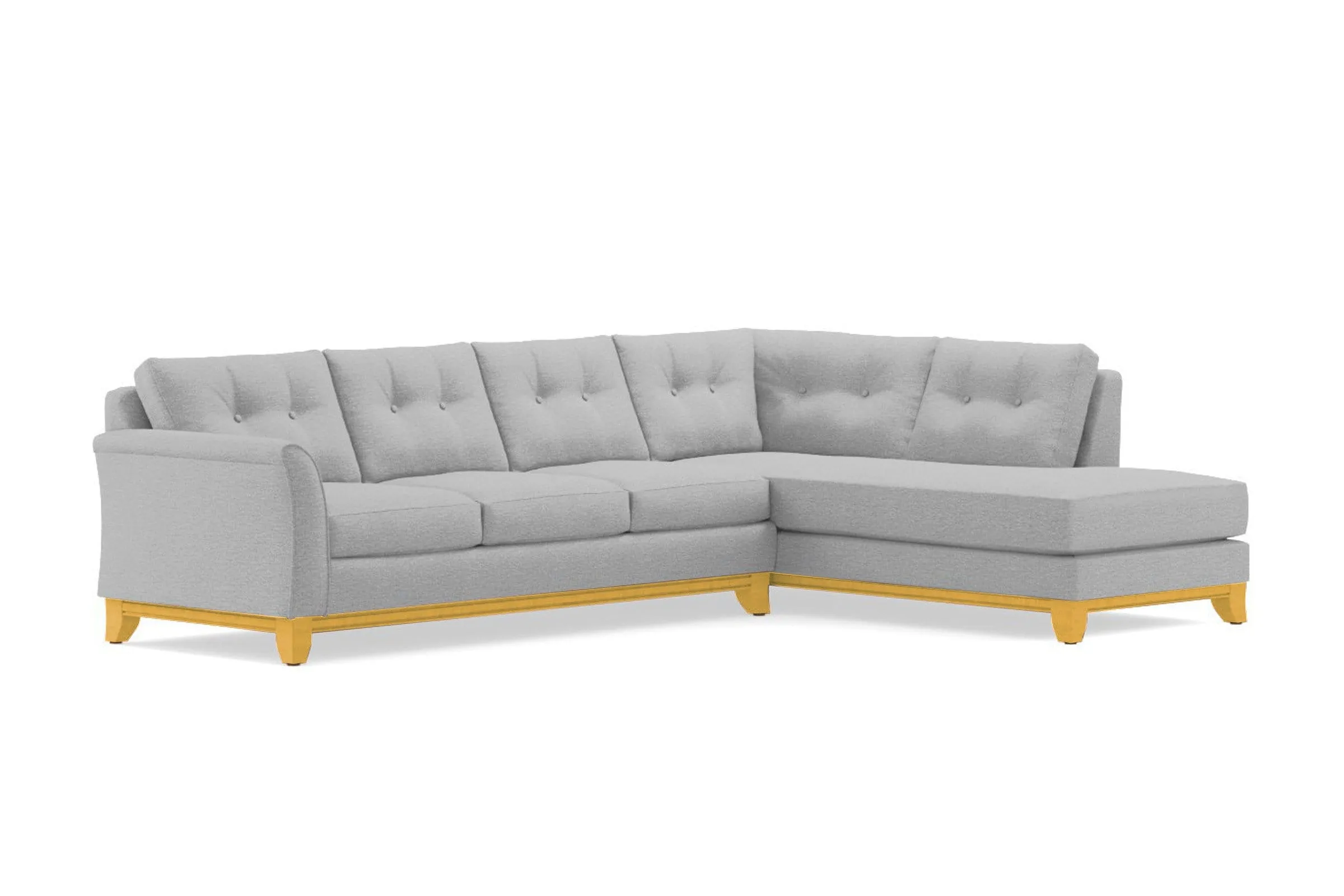 Marco 2pc Sleeper Sectional :: Leg Finish: Natural / Configuration: RAF - Chaise on the Right / Sleeper Option: Memory Foam Mattress