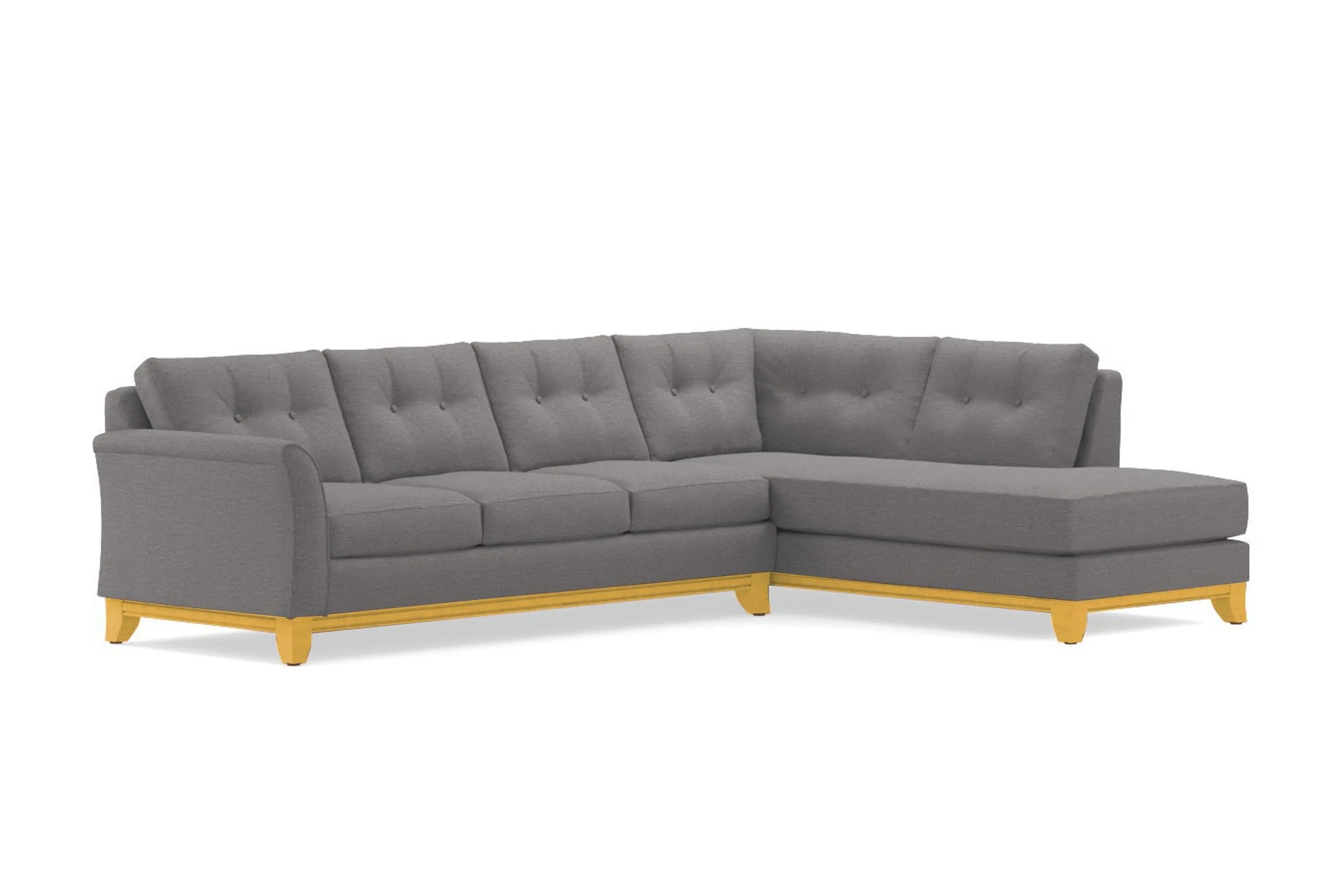Marco 2pc Sleeper Sectional :: Leg Finish: Natural / Configuration: RAF - Chaise on the Right / Sleeper Option: Memory Foam Mattress