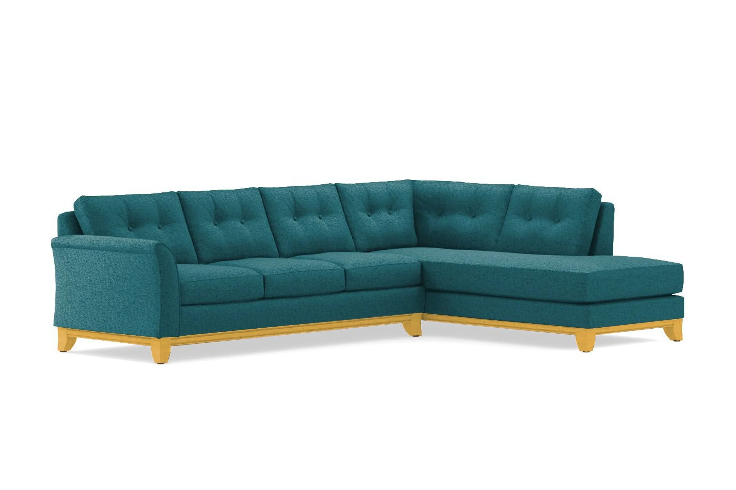 Marco 2pc Sleeper Sectional :: Leg Finish: Natural / Configuration: RAF - Chaise on the Right / Sleeper Option: Memory Foam Mattress