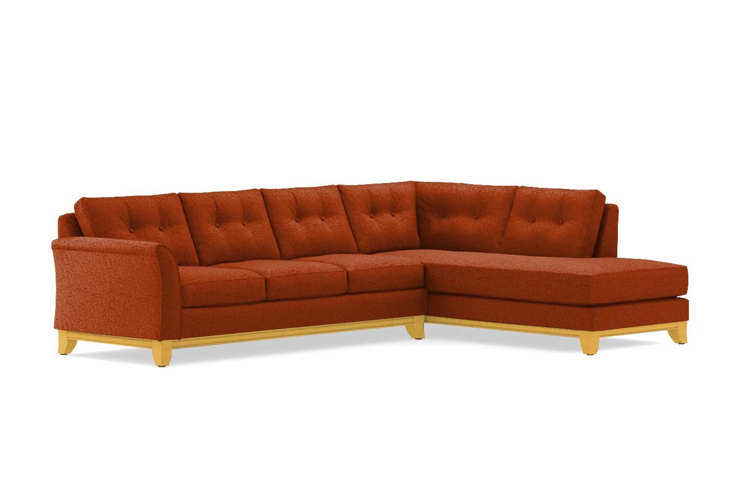 Marco 2pc Sleeper Sectional :: Leg Finish: Natural / Configuration: RAF - Chaise on the Right / Sleeper Option: Memory Foam Mattress