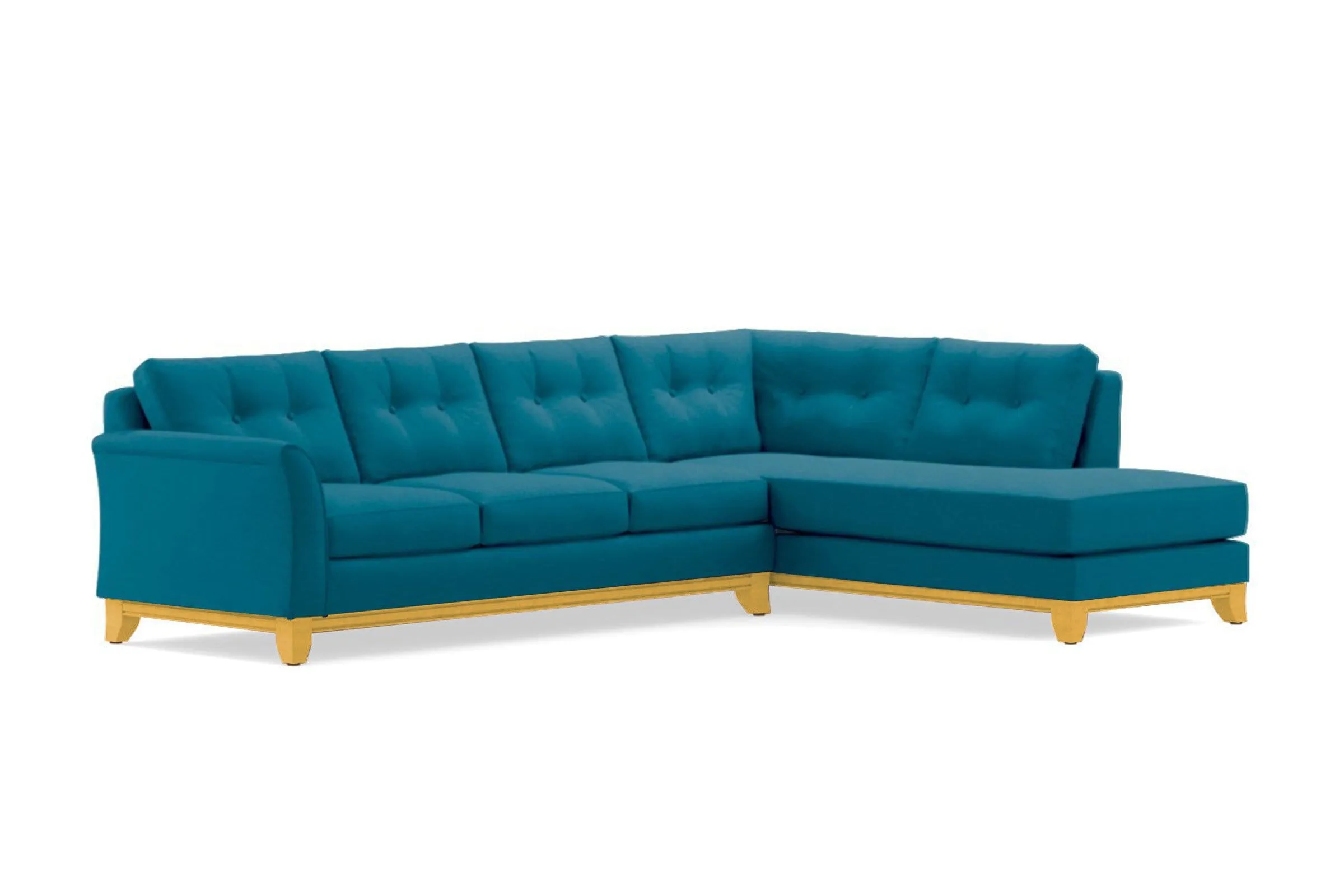 Marco 2pc Sleeper Sectional :: Leg Finish: Natural / Configuration: RAF - Chaise on the Right / Sleeper Option: Memory Foam Mattress