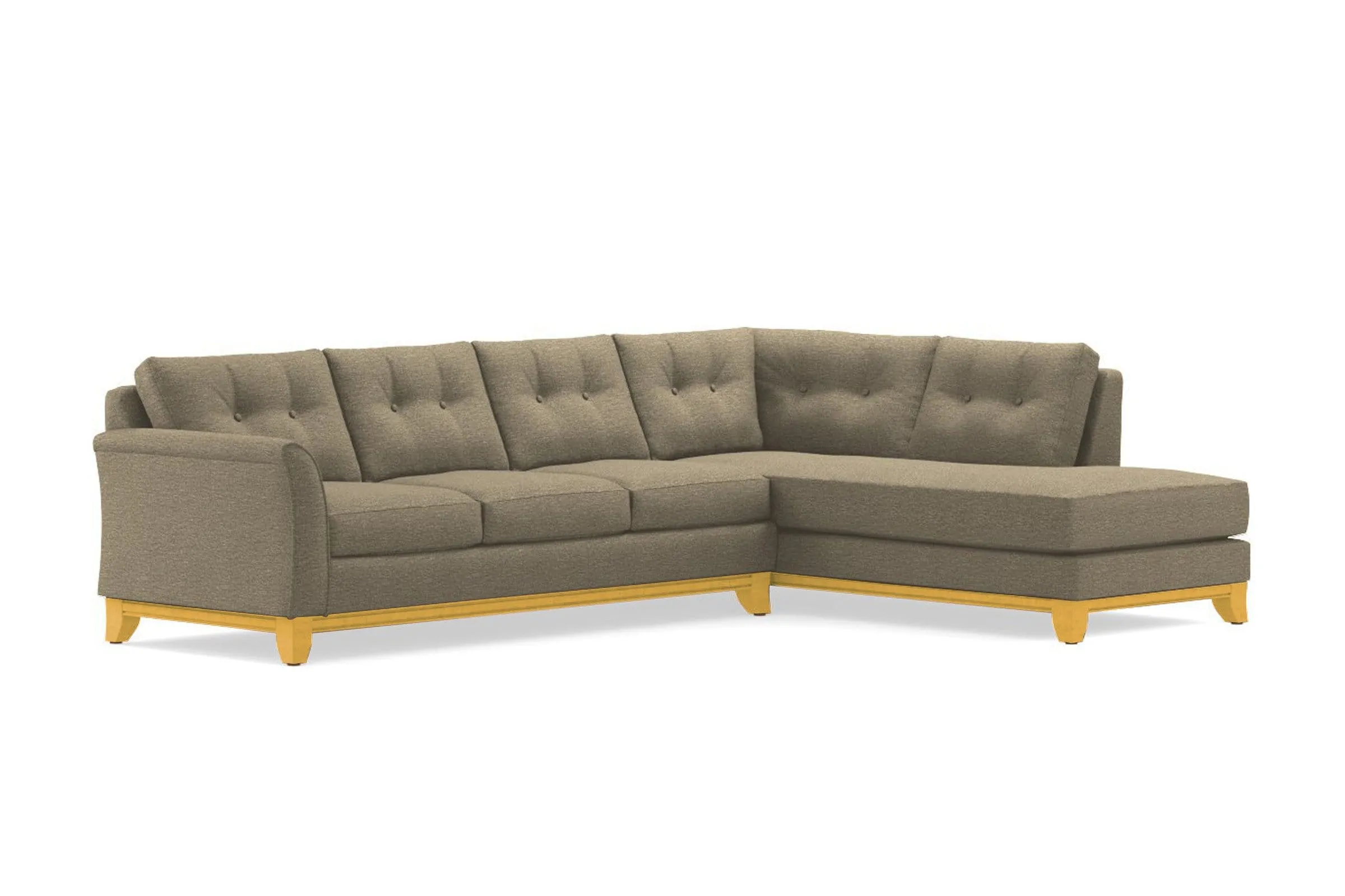 Marco 2pc Sleeper Sectional :: Leg Finish: Natural / Configuration: RAF - Chaise on the Right / Sleeper Option: Memory Foam Mattress