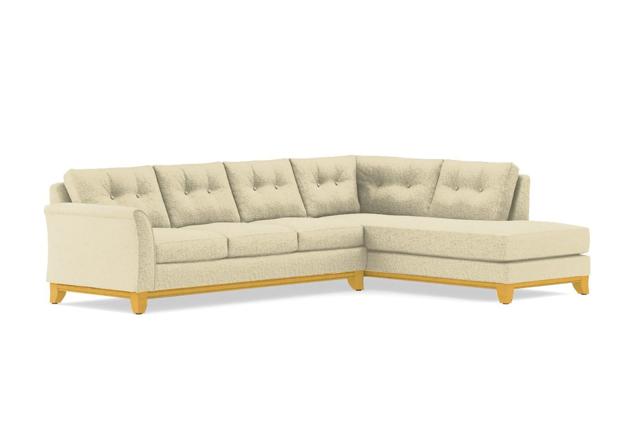 Marco 2pc Sleeper Sectional :: Leg Finish: Natural / Configuration: RAF - Chaise on the Right / Sleeper Option: Memory Foam Mattress