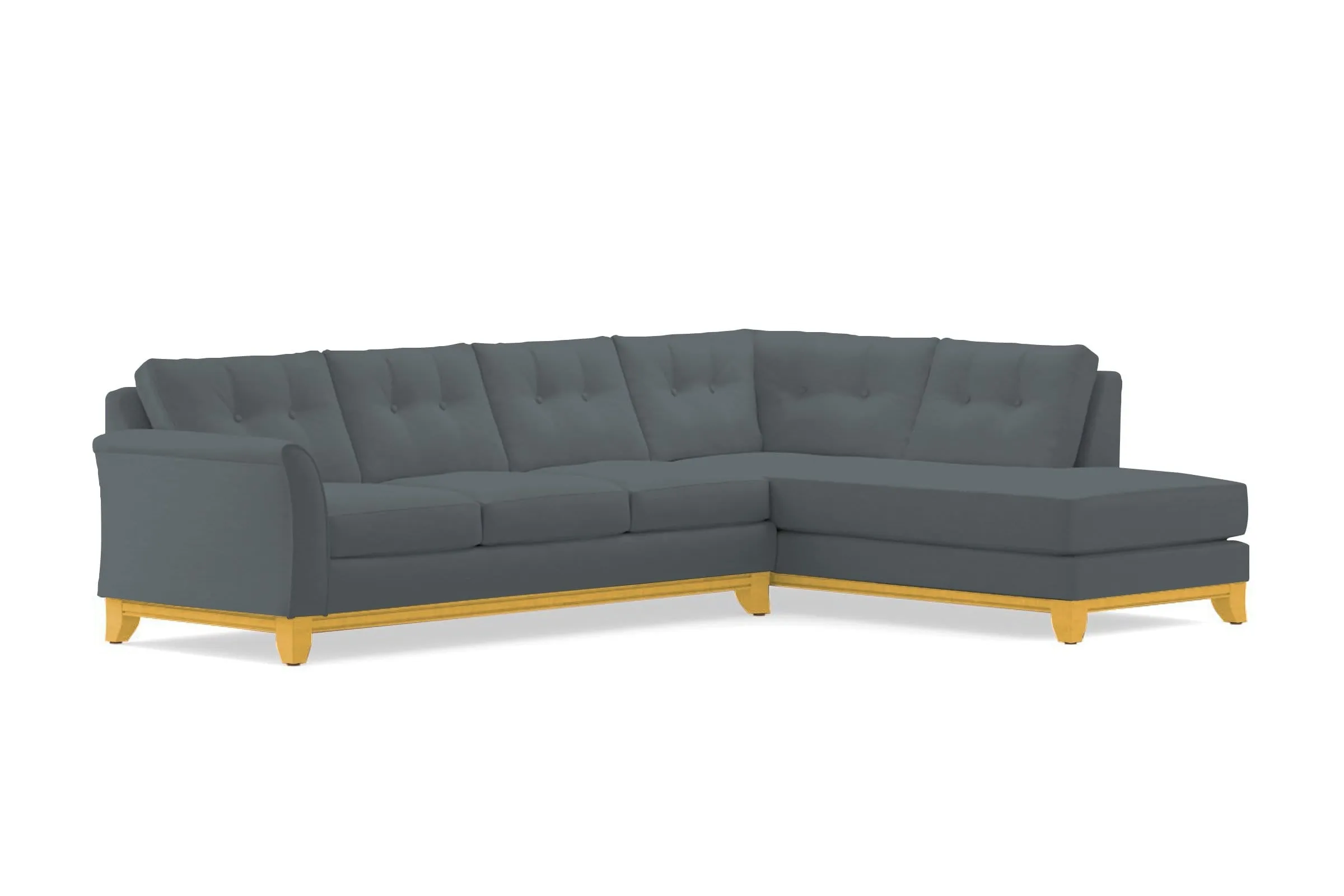 Marco 2pc Sleeper Sectional :: Leg Finish: Natural / Configuration: RAF - Chaise on the Right / Sleeper Option: Memory Foam Mattress