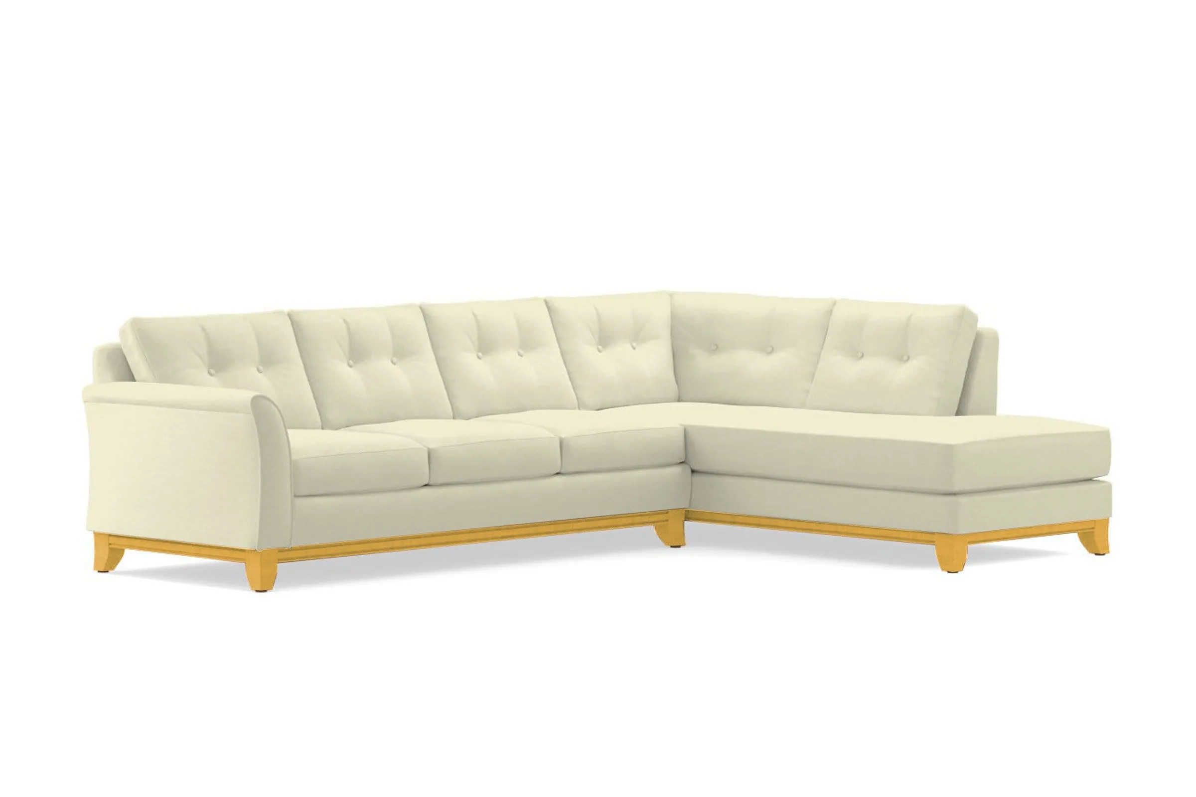 Marco 2pc Sleeper Sectional :: Leg Finish: Natural / Configuration: RAF - Chaise on the Right / Sleeper Option: Memory Foam Mattress
