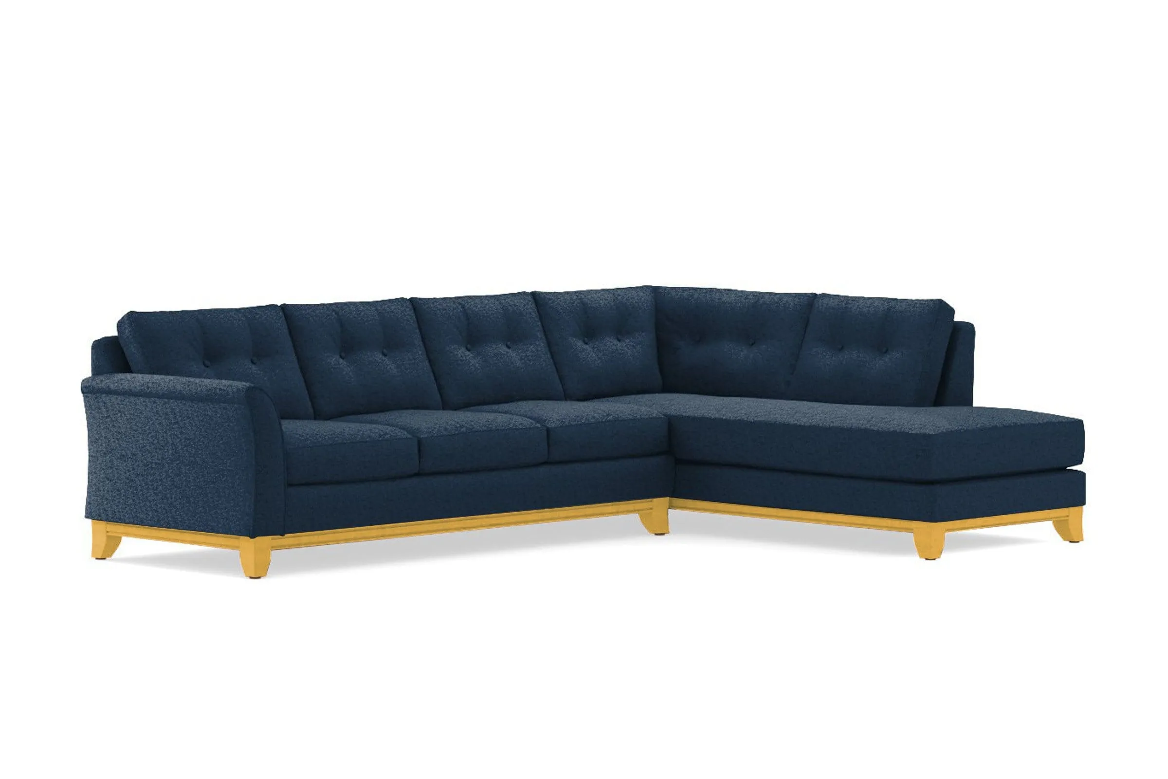 Marco 2pc Sleeper Sectional :: Leg Finish: Natural / Configuration: RAF - Chaise on the Right / Sleeper Option: Memory Foam Mattress