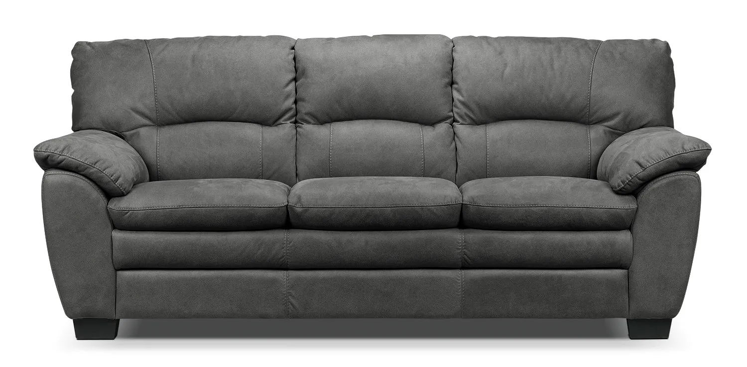 Maree Pillow Top Arm Fabric Sofa - Charcoal