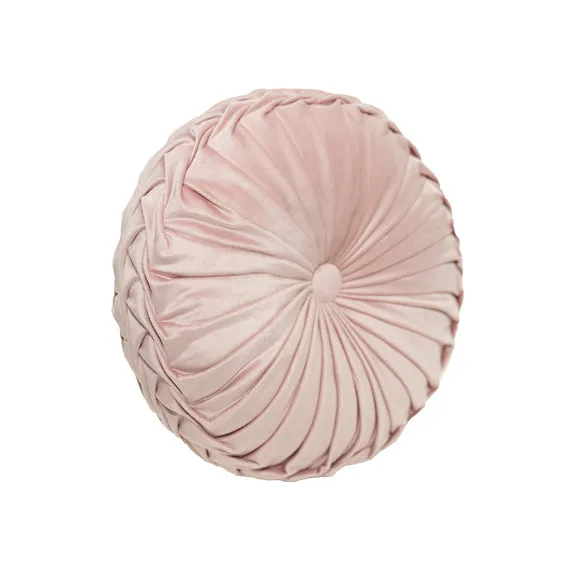 Mayfair & Bond Pleated Velvet Cushion, Rose- 40cm