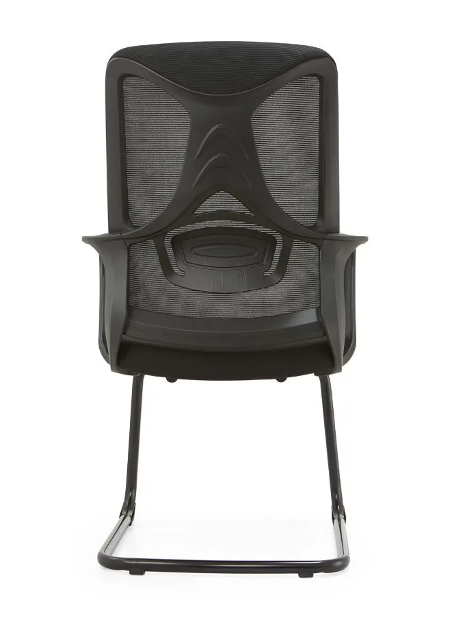 Medium Back black Cantilever Office Chair With Steel Base, Height Adjustable and Chrome Base for Office and Home
