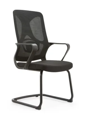 Medium Back black Cantilever Office Chair With Steel Base, Height Adjustable and Chrome Base for Office and Home