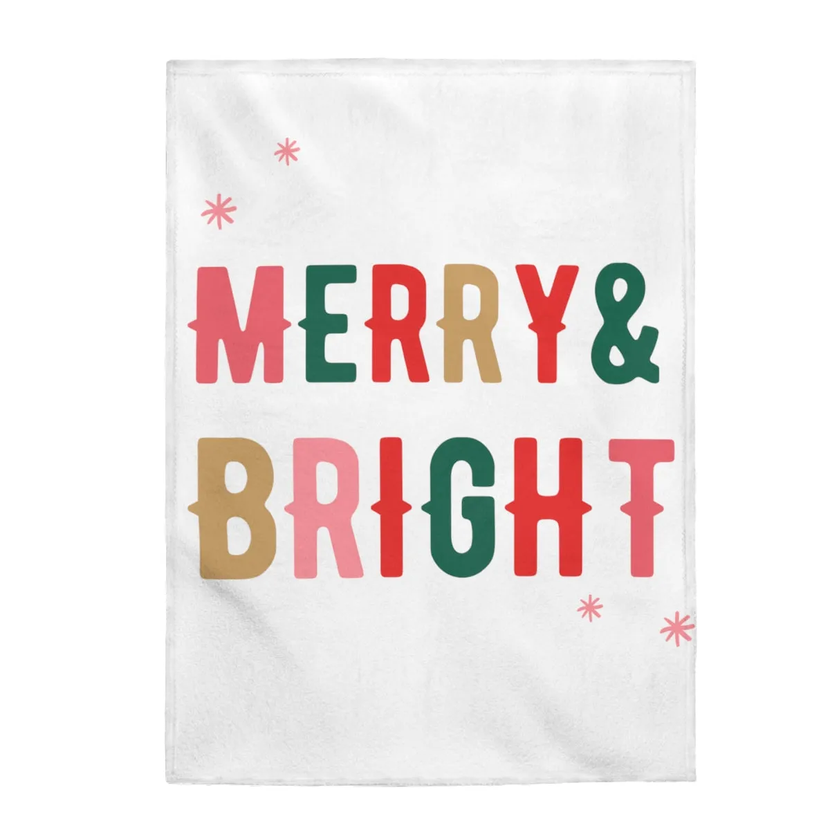 Merry & Bright Plush Blanket Throw for Christmas Holiday