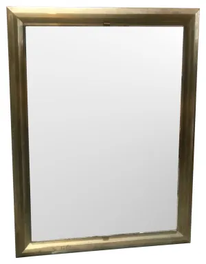 Mid-20th Century Rectangular Mirror with Brass Surround, Italy 1950s