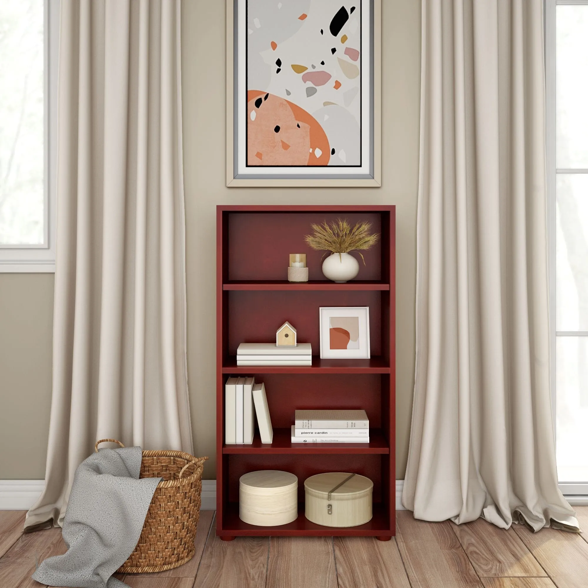 Mid 4 Shelf Bookcase