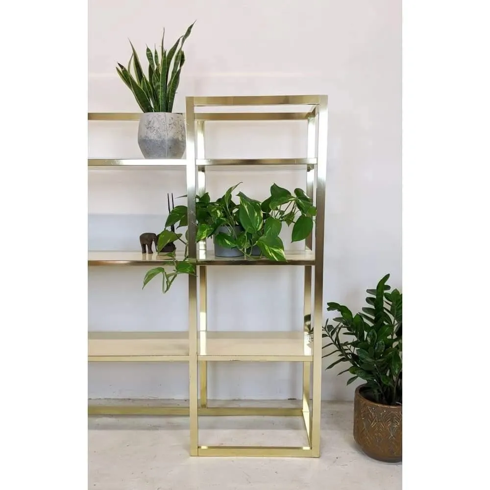 Mid Century Shelves - Italian Etagere Brass Display Unit - Storage - Plant Display