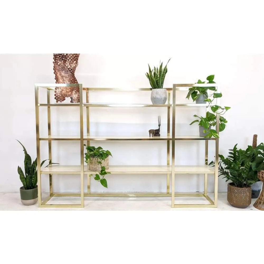 Mid Century Shelves - Italian Etagere Brass Display Unit - Storage - Plant Display
