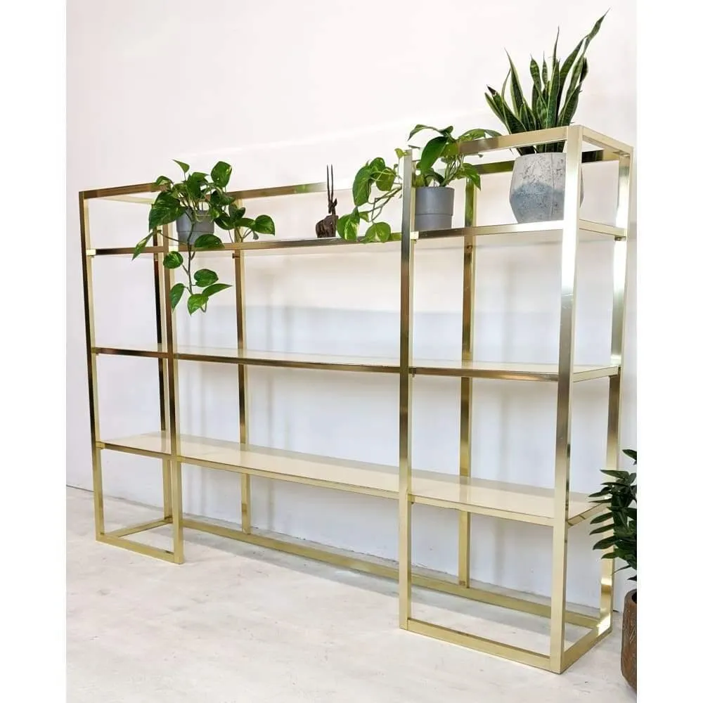 Mid Century Shelves - Italian Etagere Brass Display Unit - Storage - Plant Display