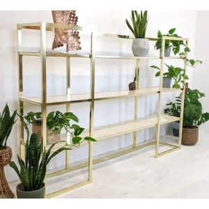 Mid Century Shelves - Italian Etagere Brass Display Unit - Storage - Plant Display
