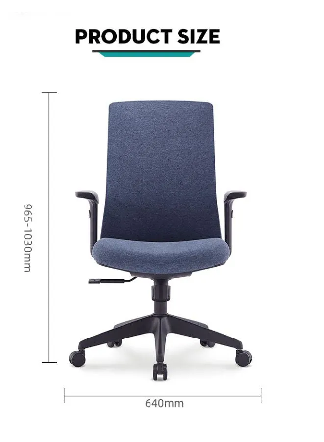 Middle Back Ergonomic Office Chair Without Headrest for Office, Home Office and Shops