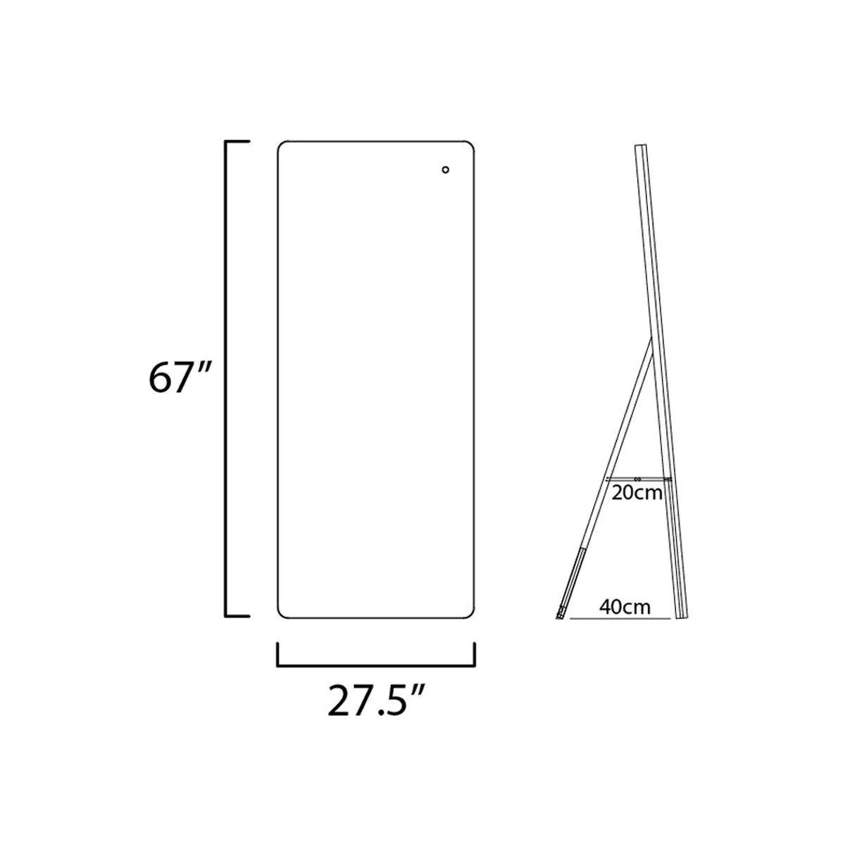 Mirror 67 in. x 28 in. Framed LED Mirror Brushed Aluminum Finish