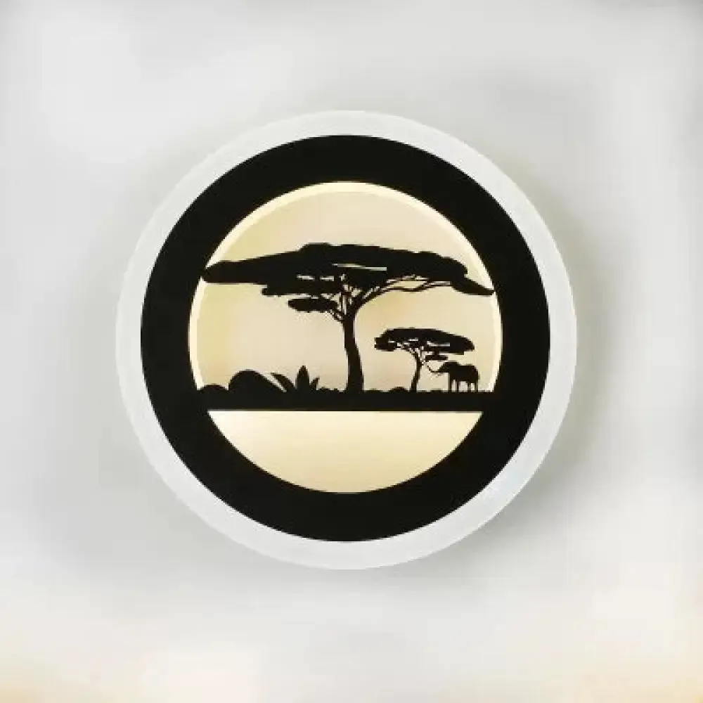 Modern Black Acrylic Wall Light for Living Room & Corridor - Natural View Sconce