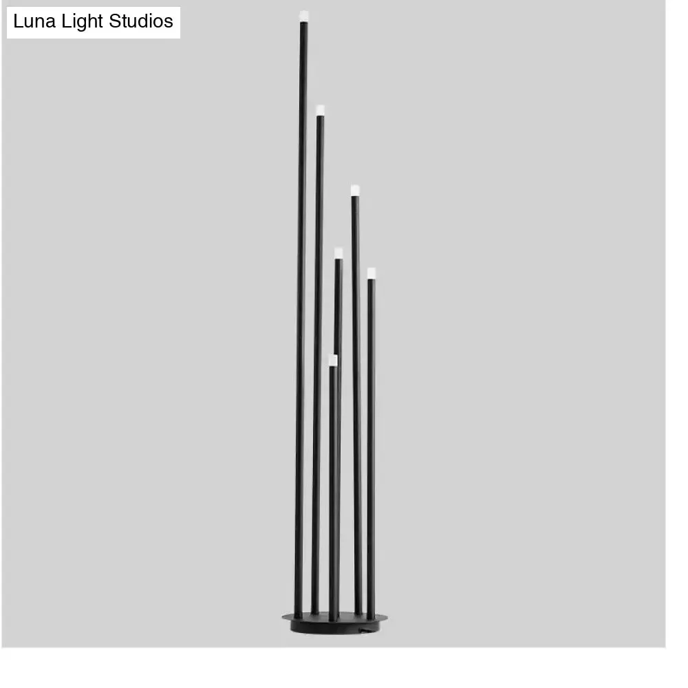 Modern simple personality black multi-head LED floor lamp branch stand lamp living room reading lamp room bedside floor lamp