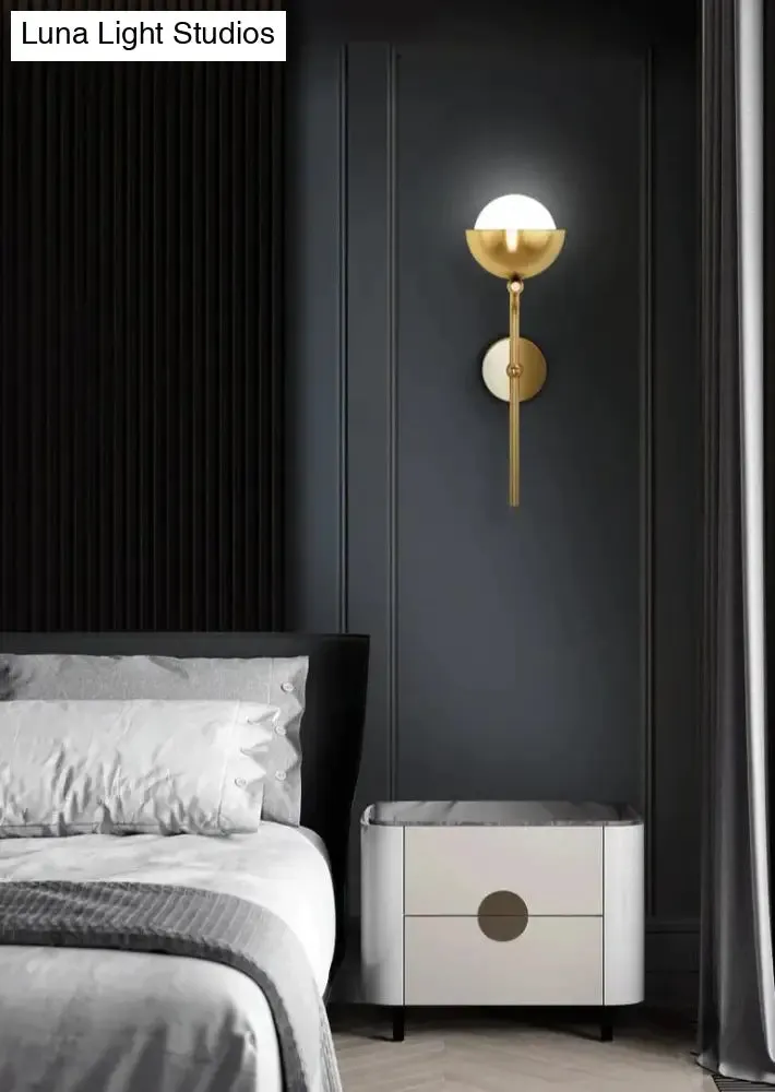 Modern Simple Room Corridor Living Room Copper Wall Lamp