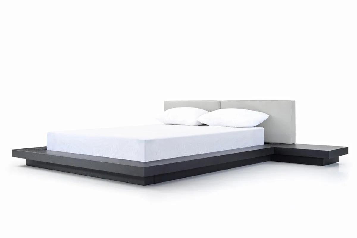 Modrest Opal Modern Wenge & Grey Platform Bed