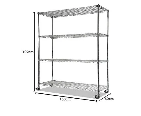 Modular Wire Storage Shelf 1500 x 600 x 1800mm Steel Shelving