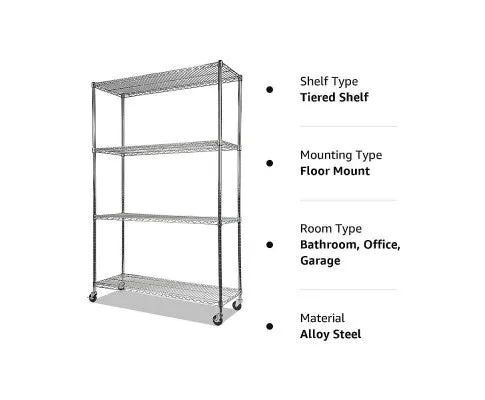 Modular Wire Storage Shelf 1500 x 600 x 1800mm Steel Shelving