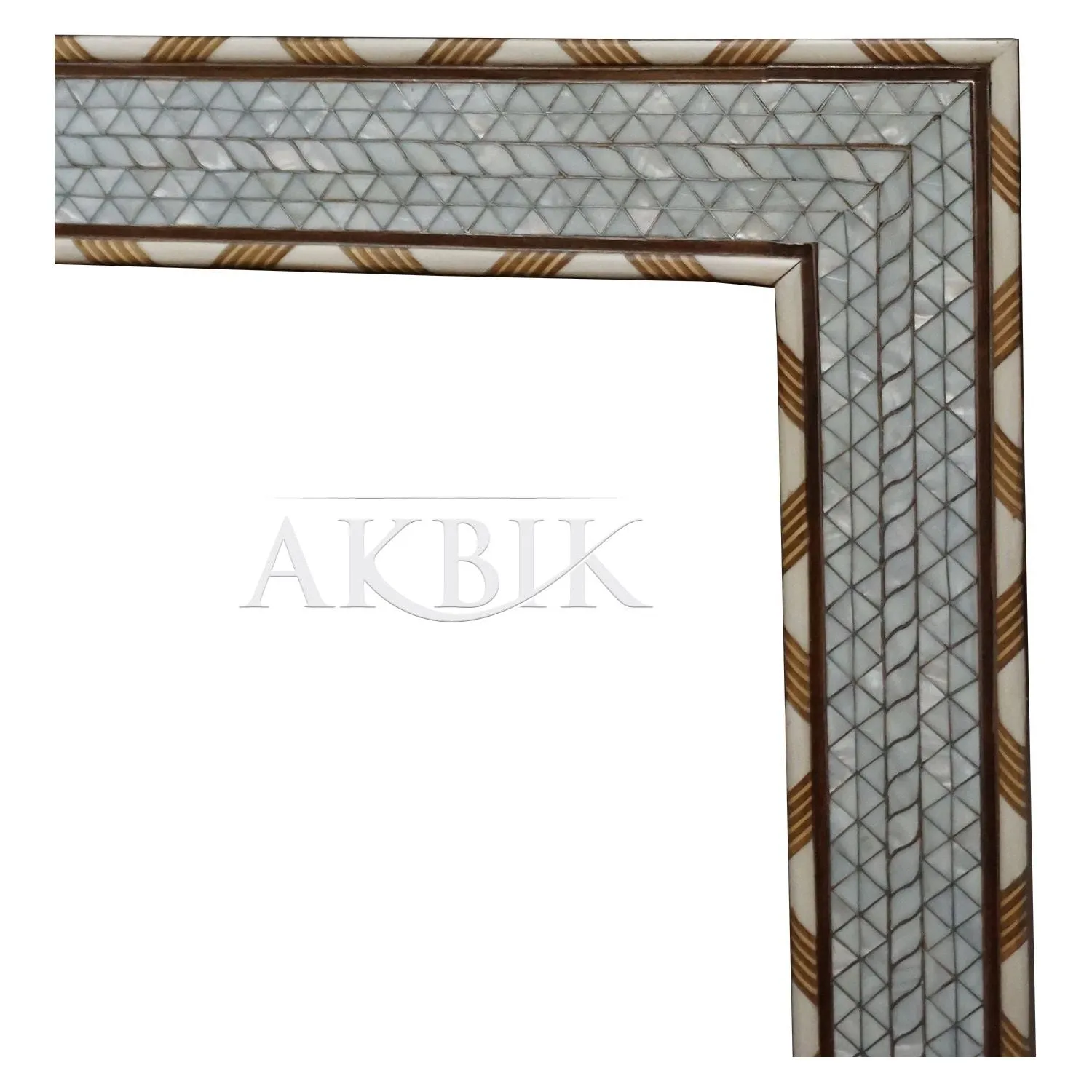 Mother of Pearl Levantine Mirror: Lustrous Waves Style