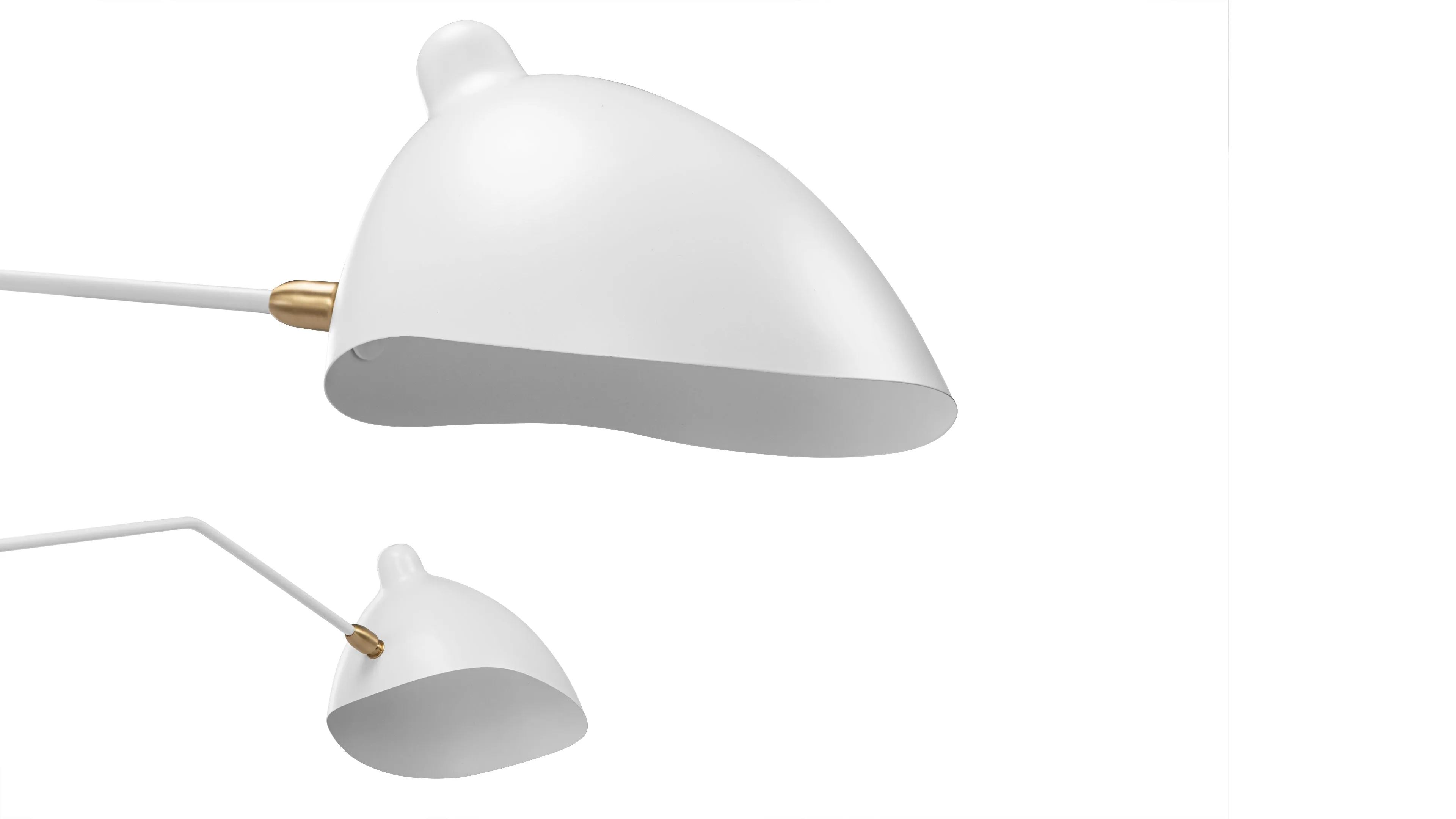 Mouille Ceiling - Mouille Ceiling Light, Three Arms, White, W98 in