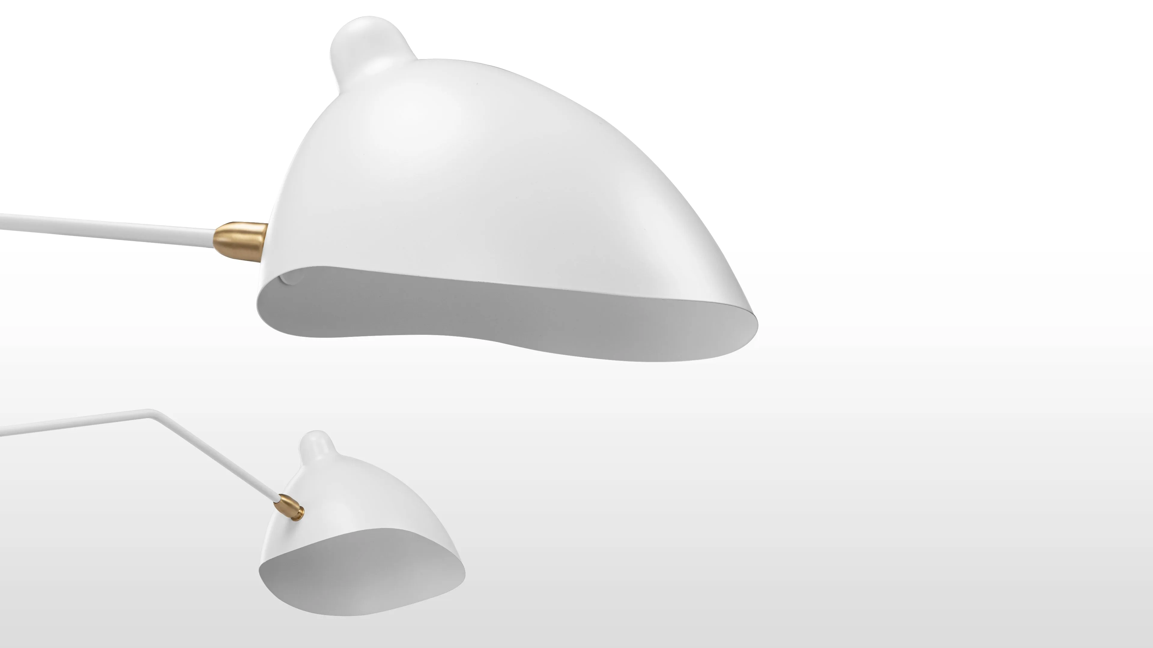 Mouille Ceiling - Mouille Ceiling Light, Three Arms, White, W98 in