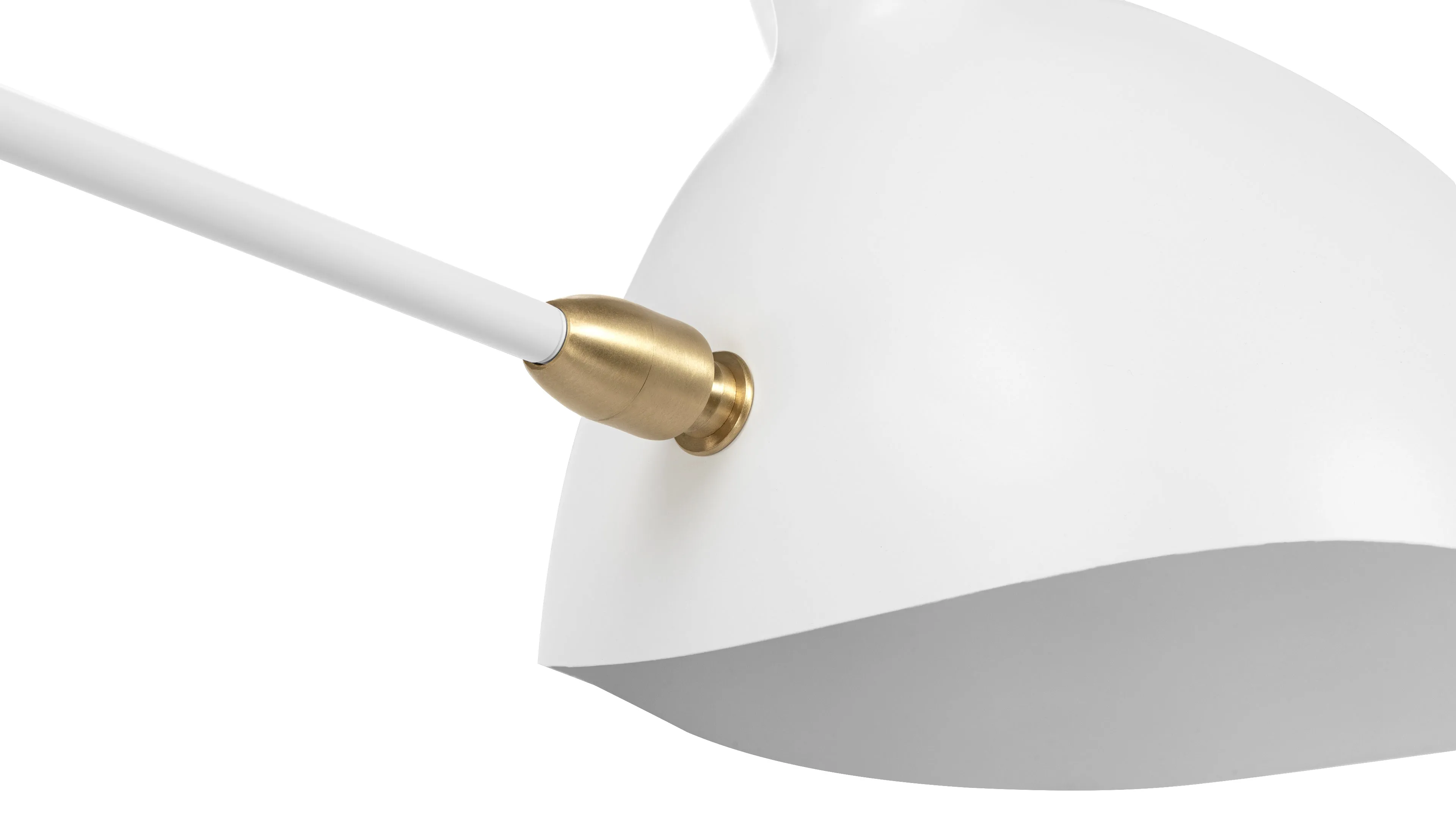 Mouille Ceiling - Mouille Ceiling Light, Three Arms, White, W98 in