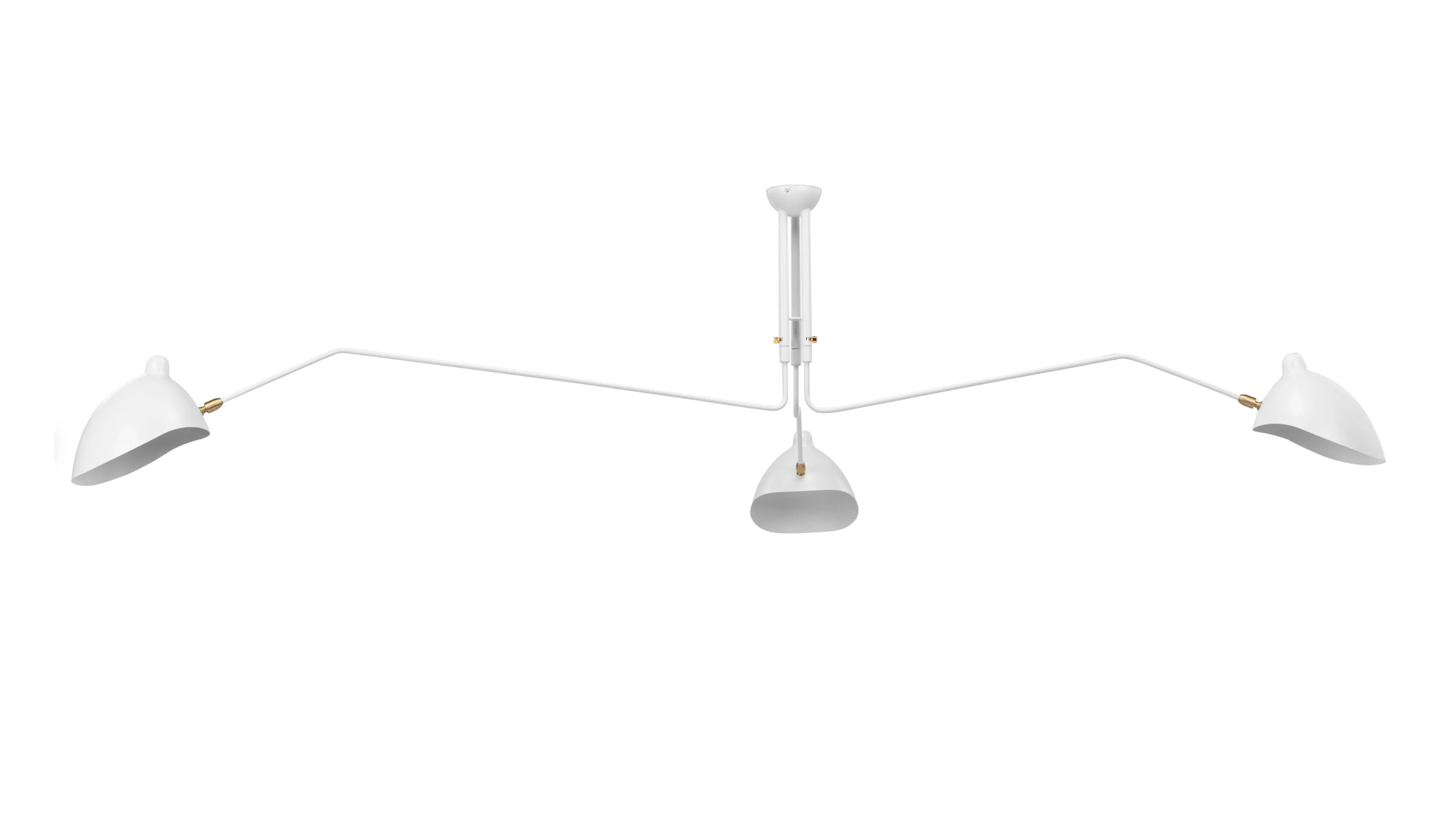 Mouille Ceiling - Mouille Ceiling Light, Three Arms, White, W98 in