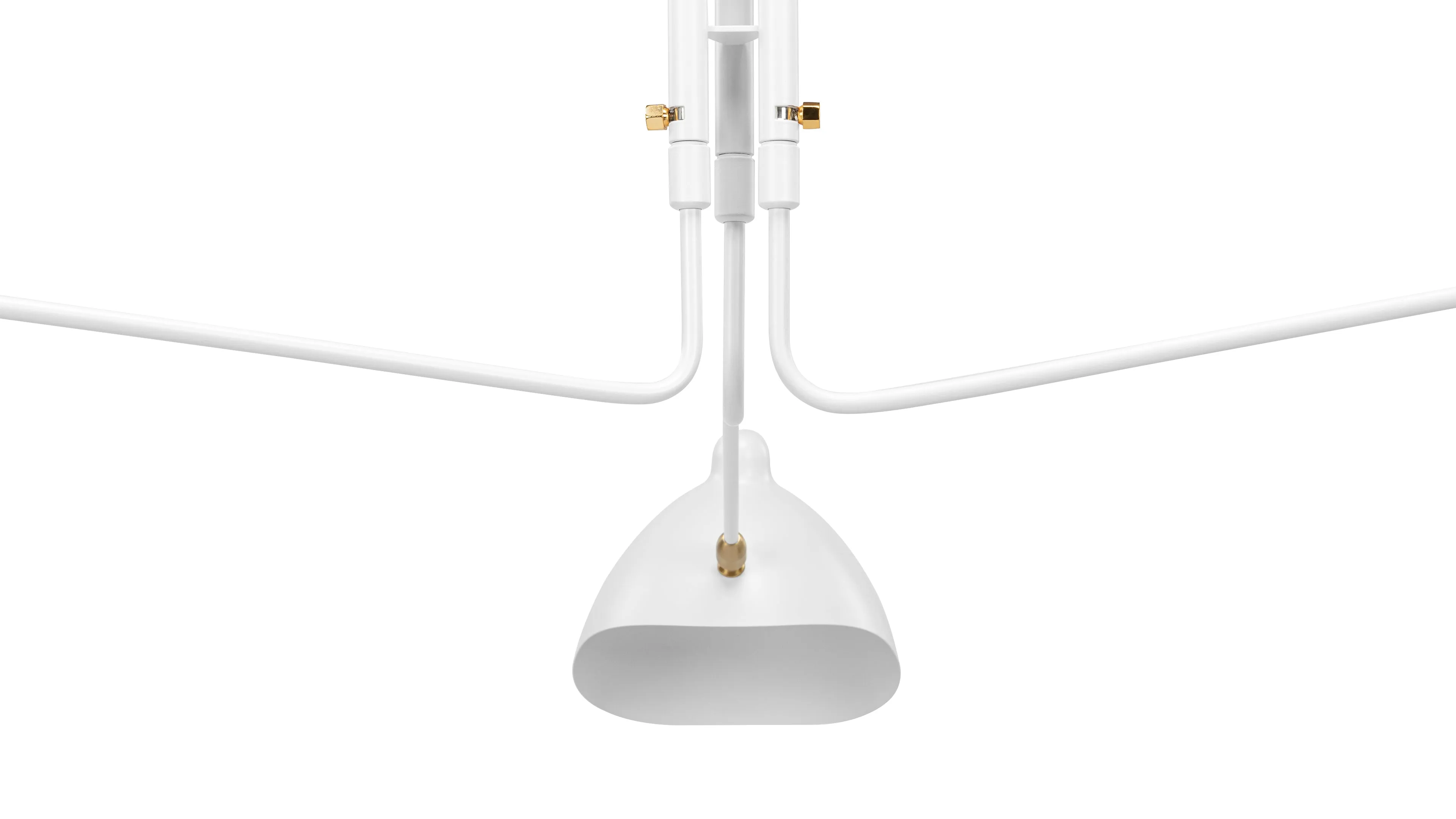 Mouille Ceiling - Mouille Ceiling Light, Three Arms, White, W98 in